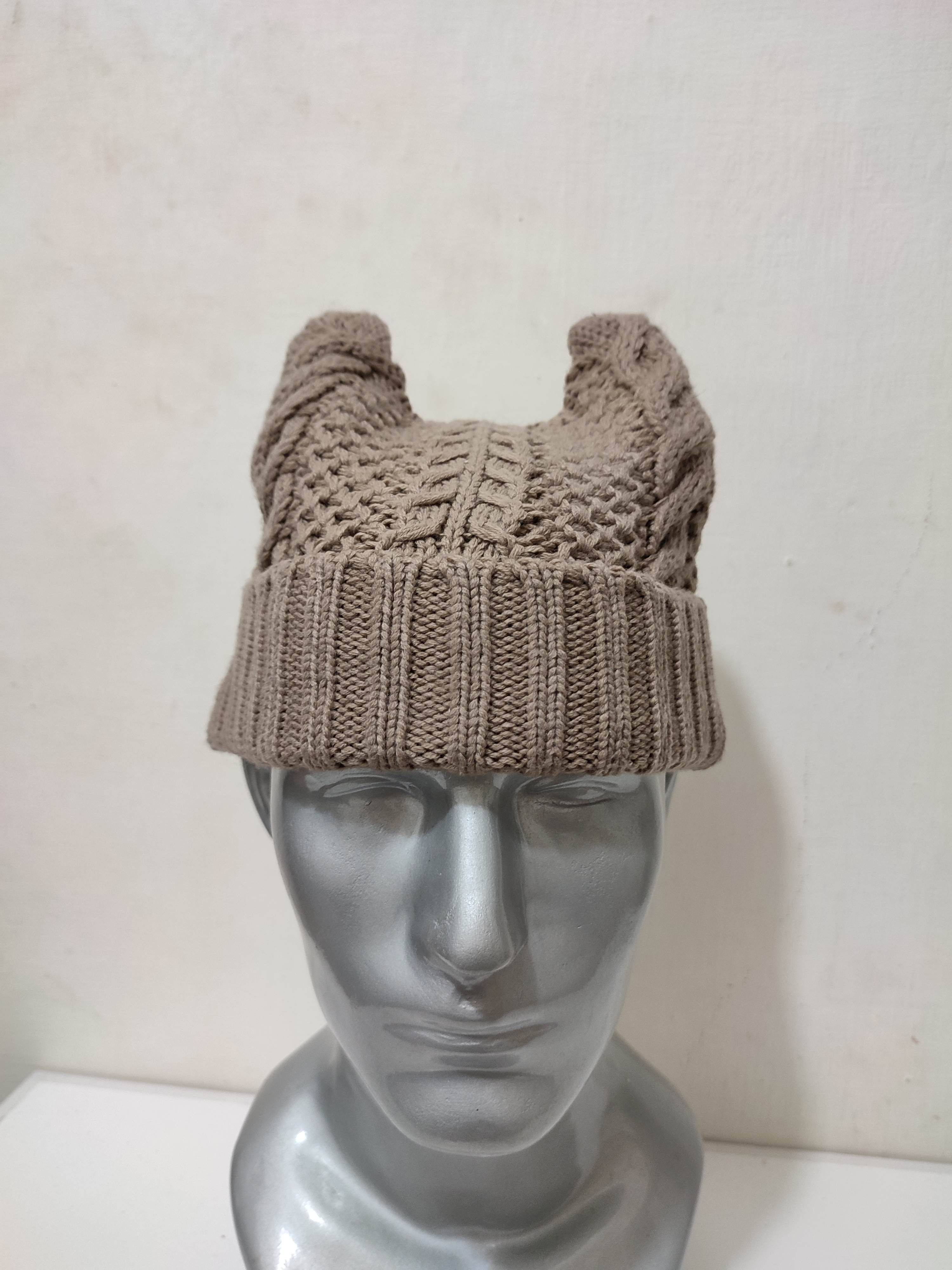 Japanese Brand 🔥Unknown Knitted Bunny Horn Devil Beanie Hats Size ONE SIZE - 1 Thumbnail