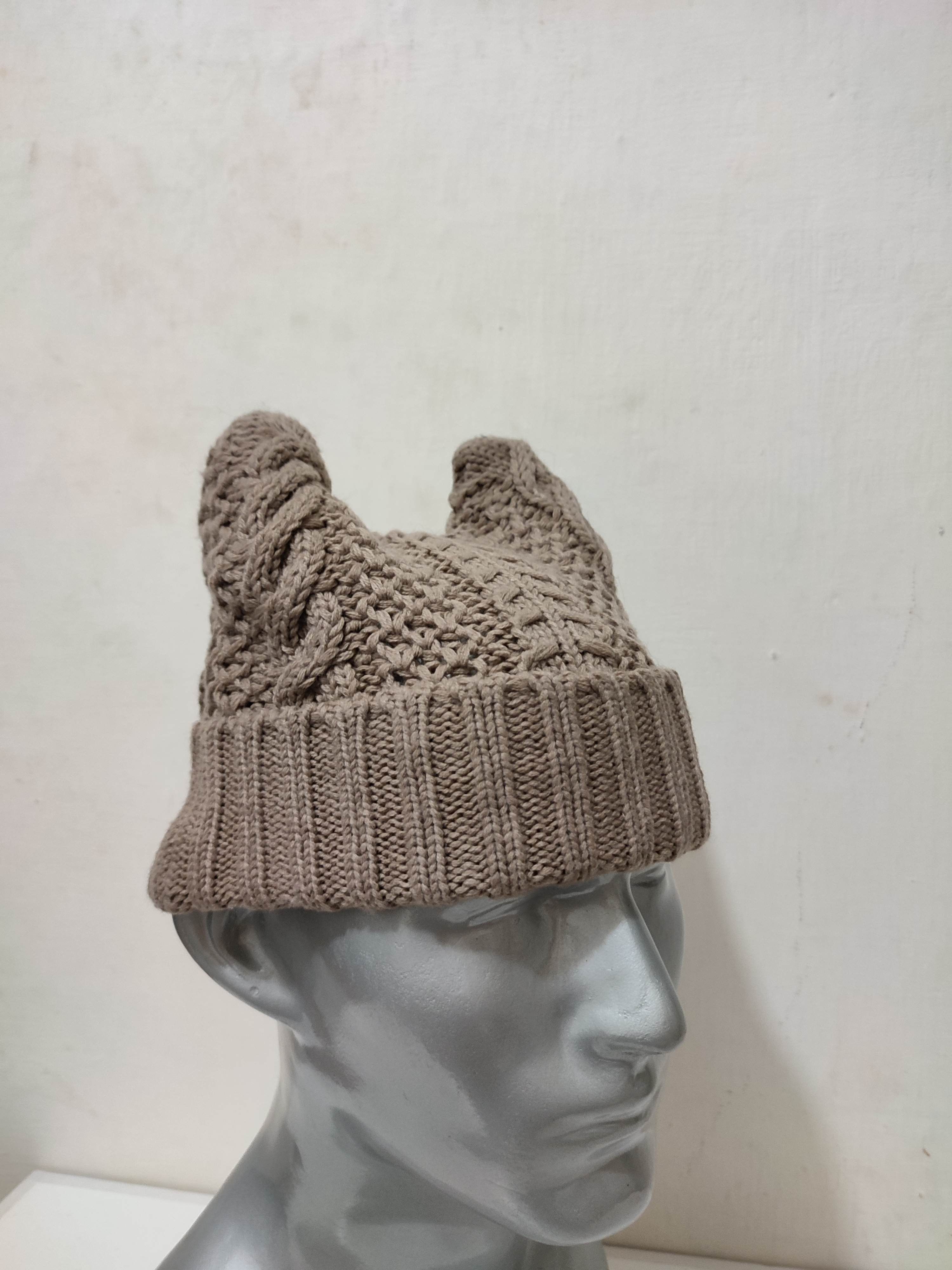 Japanese Brand 🔥Unknown Knitted Bunny Horn Devil Beanie Hats Size ONE SIZE - 4 Thumbnail