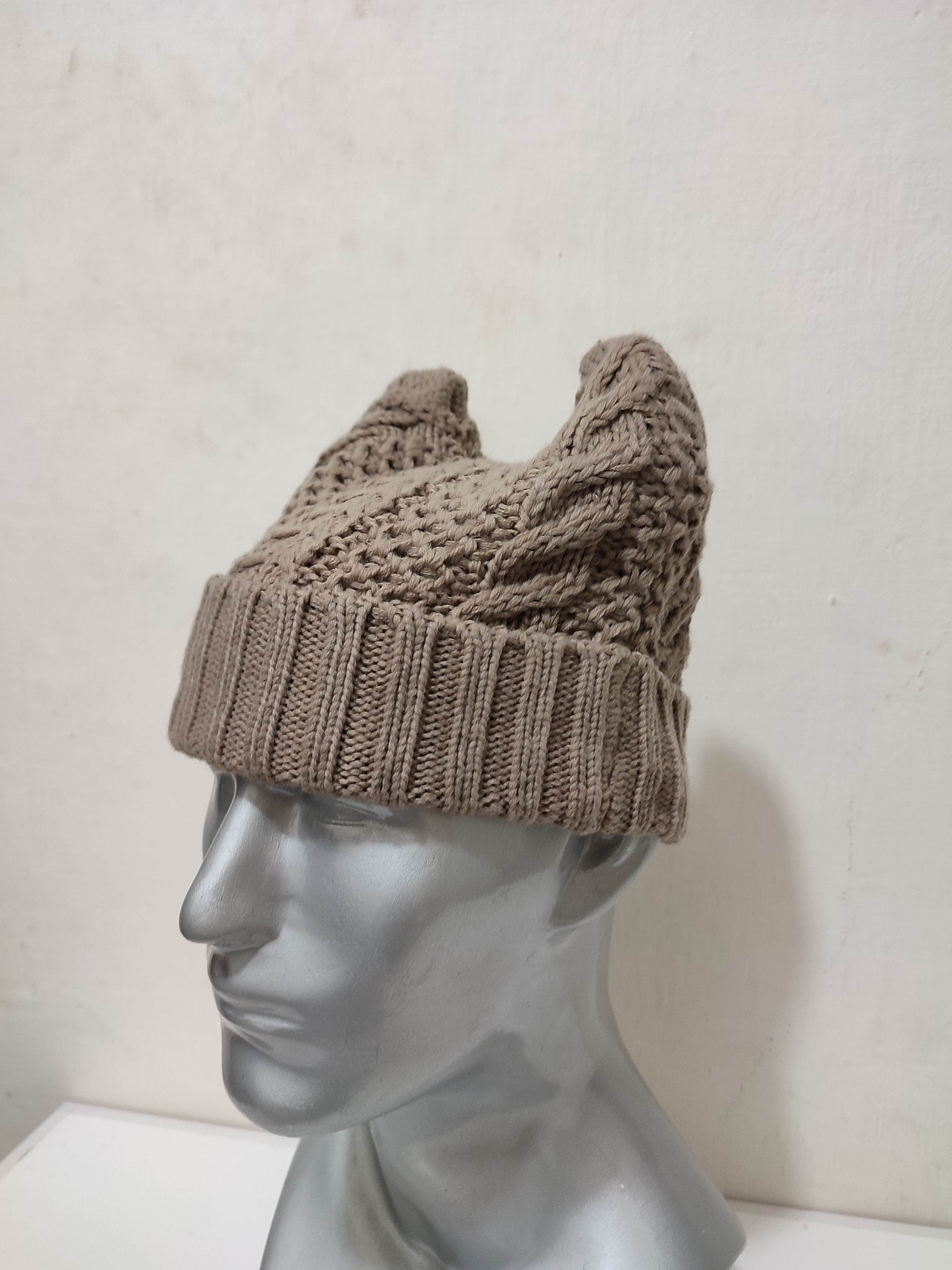 Japanese Brand 🔥Unknown Knitted Bunny Horn Devil Beanie Hats Size ONE SIZE - 3 Thumbnail