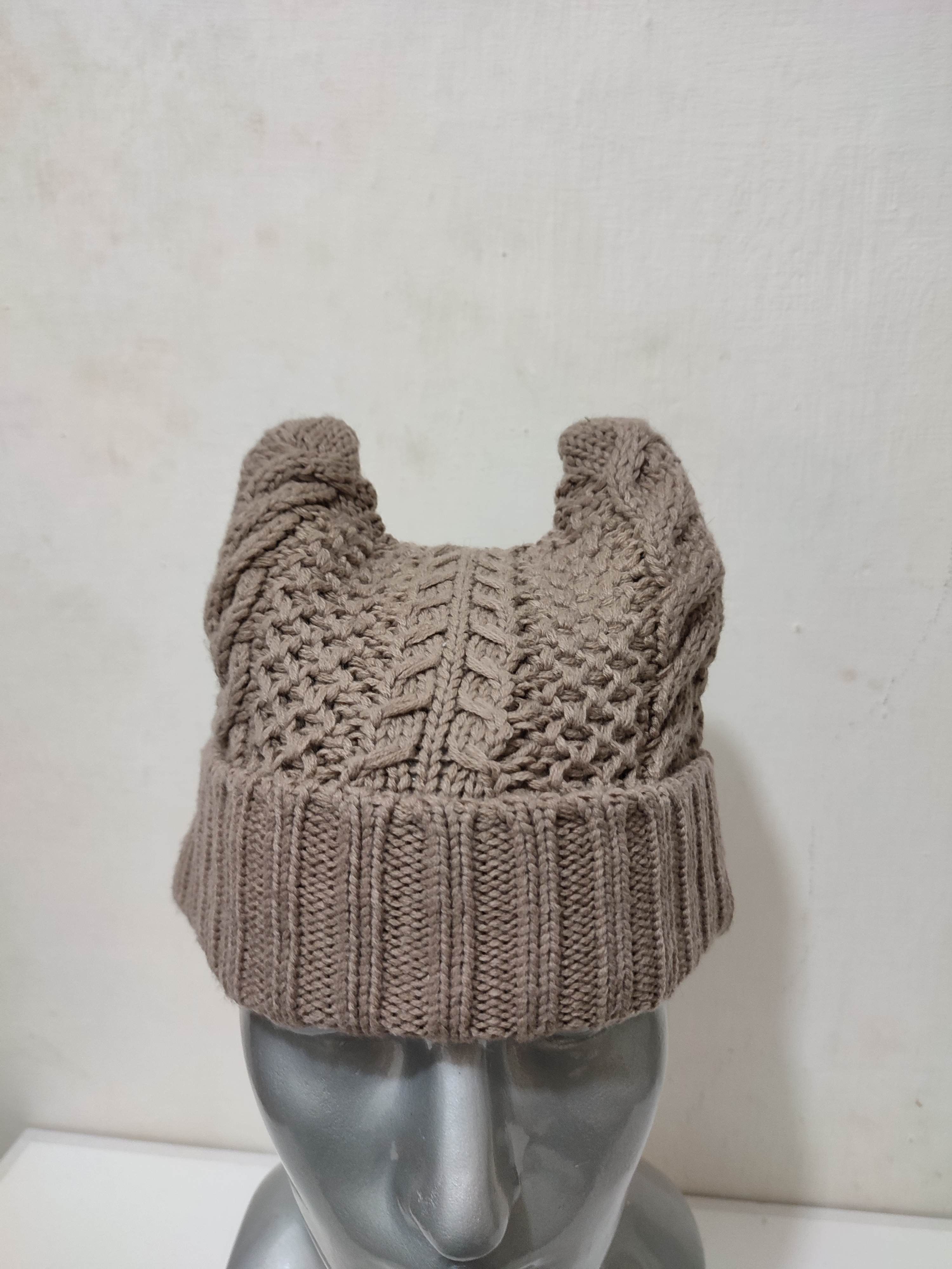 Japanese Brand 🔥Unknown Knitted Bunny Horn Devil Beanie Hats Size ONE SIZE - 2 Thumbnail