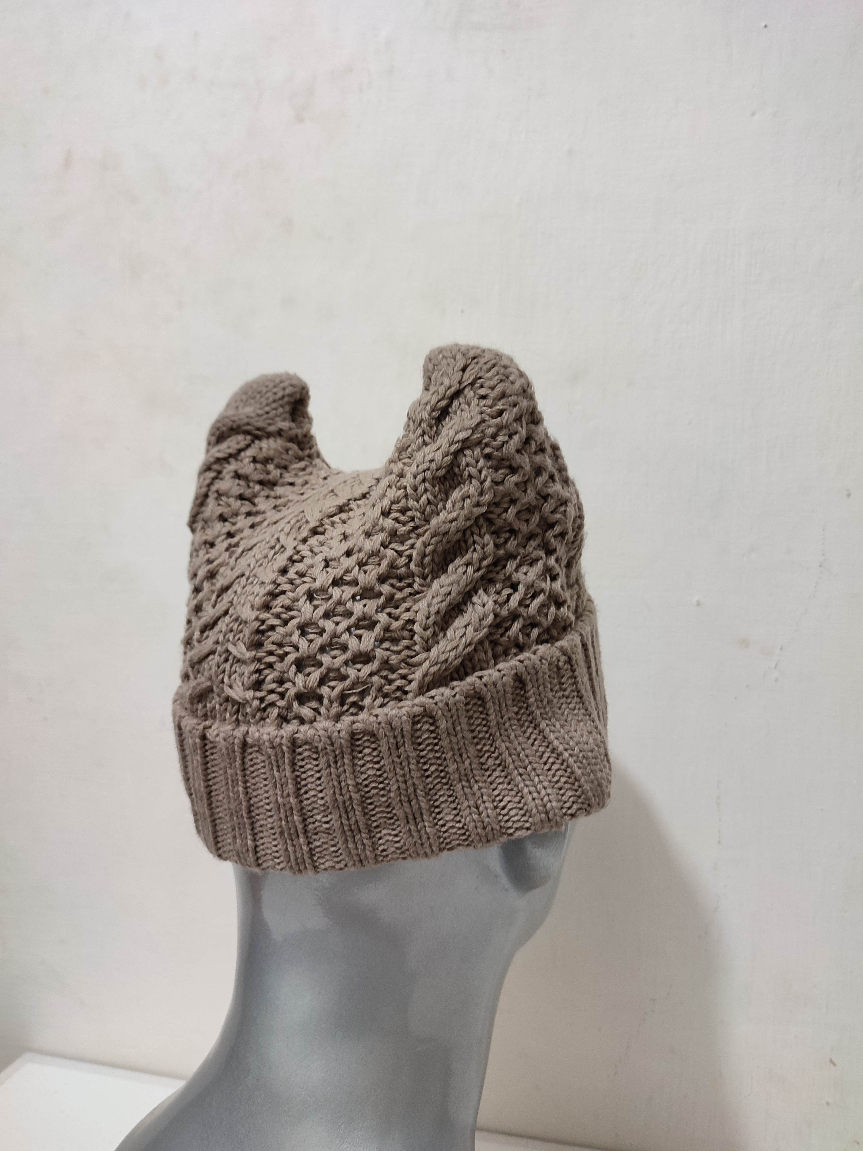 Japanese Brand 🔥Unknown Knitted Bunny Horn Devil Beanie Hats Size ONE SIZE - 6 Thumbnail