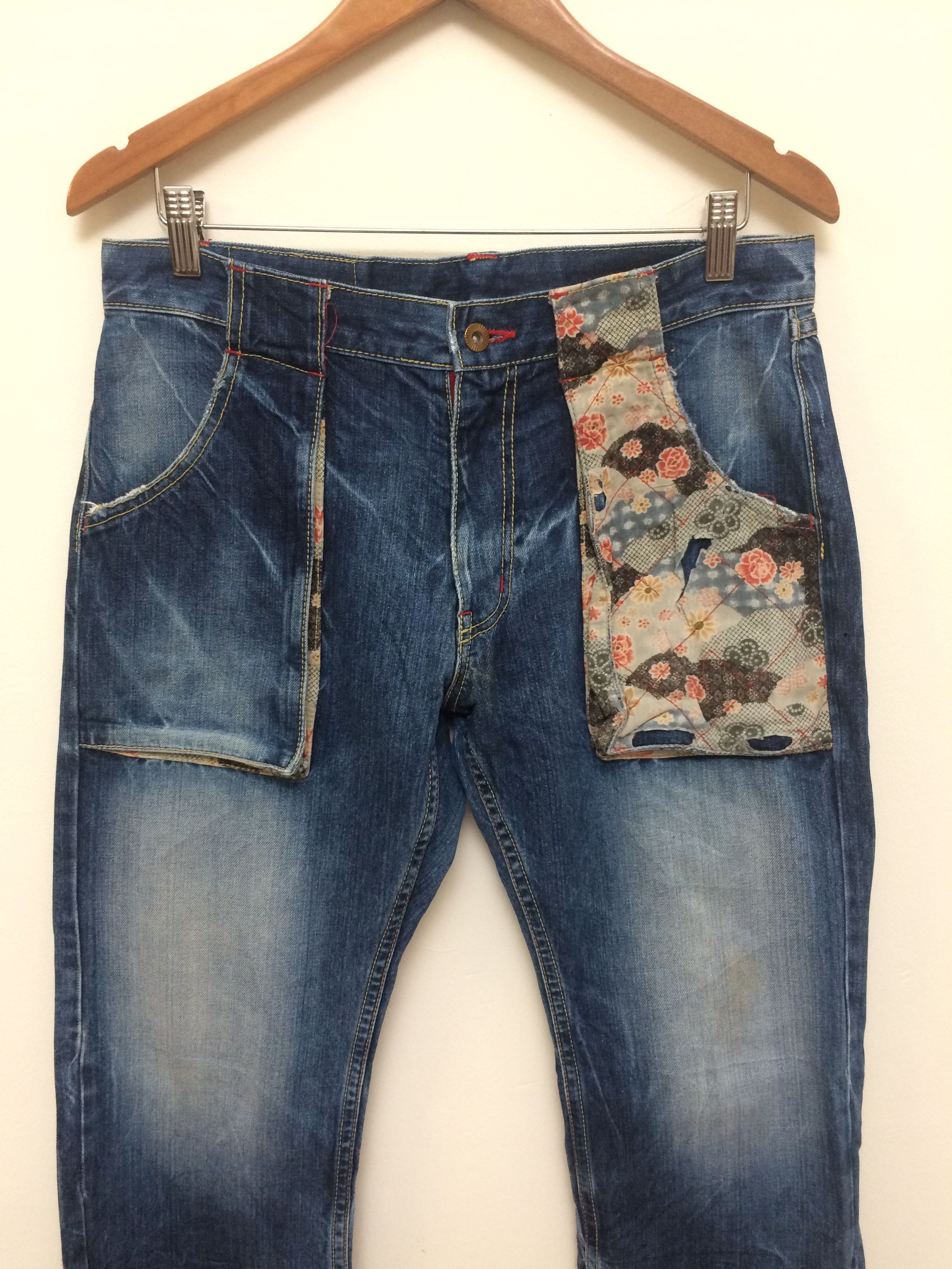 Eternal Vintage Eternal Made In Japan Quilted Pocket Denim Jeans Size US 33 - 2 Thumbnail