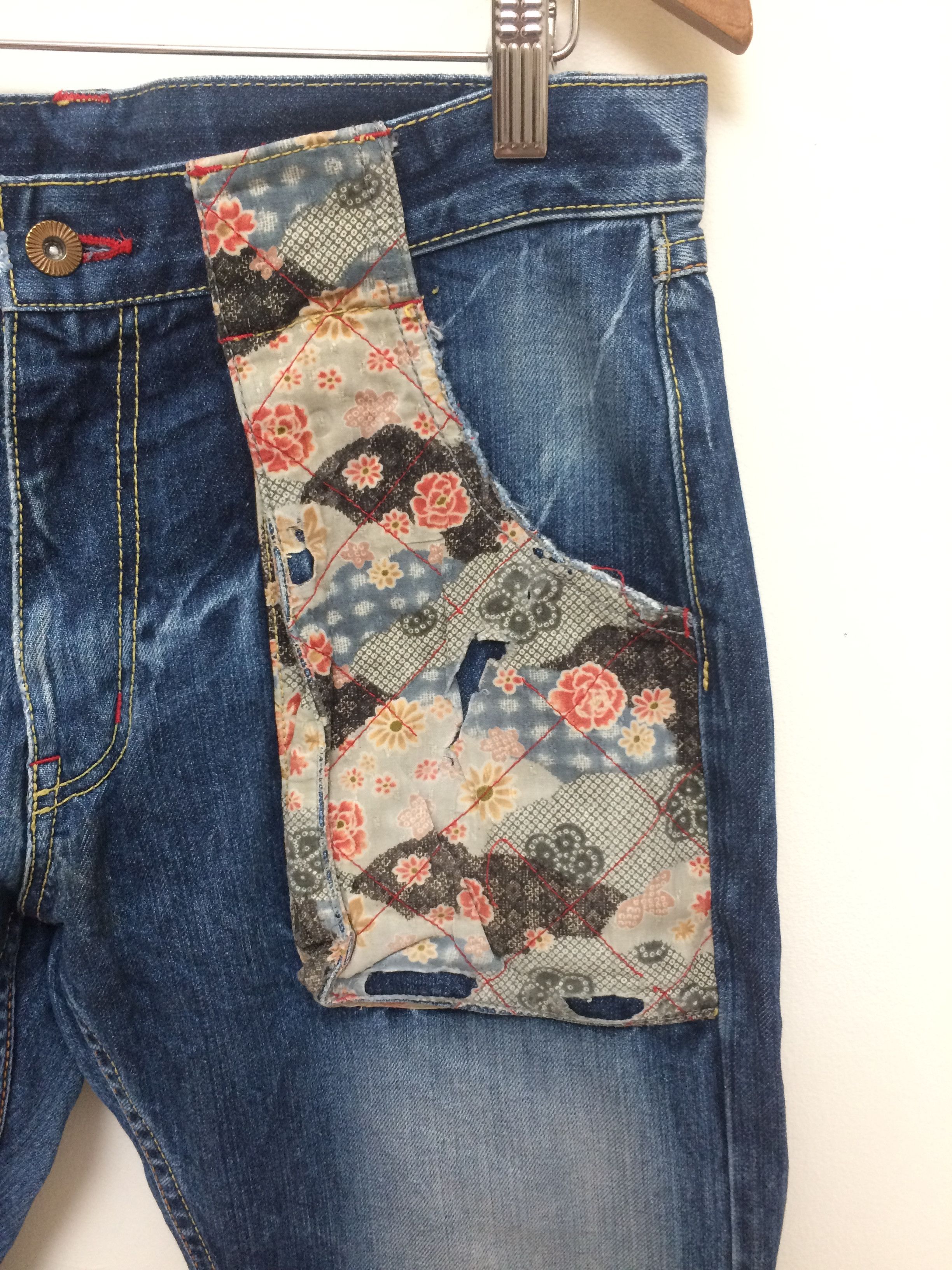 Eternal Vintage Eternal Made In Japan Quilted Pocket Denim Jeans Size US 33 - 3 Thumbnail