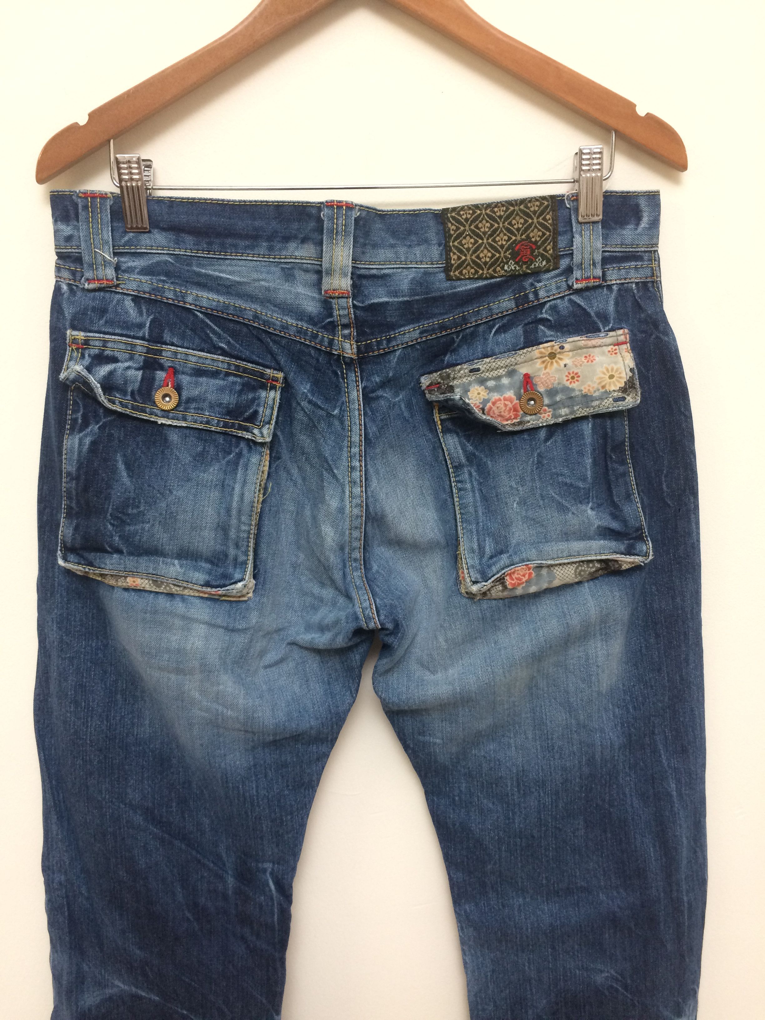 Eternal Vintage Eternal Made In Japan Quilted Pocket Denim Jeans Size US 33 - 7 Thumbnail