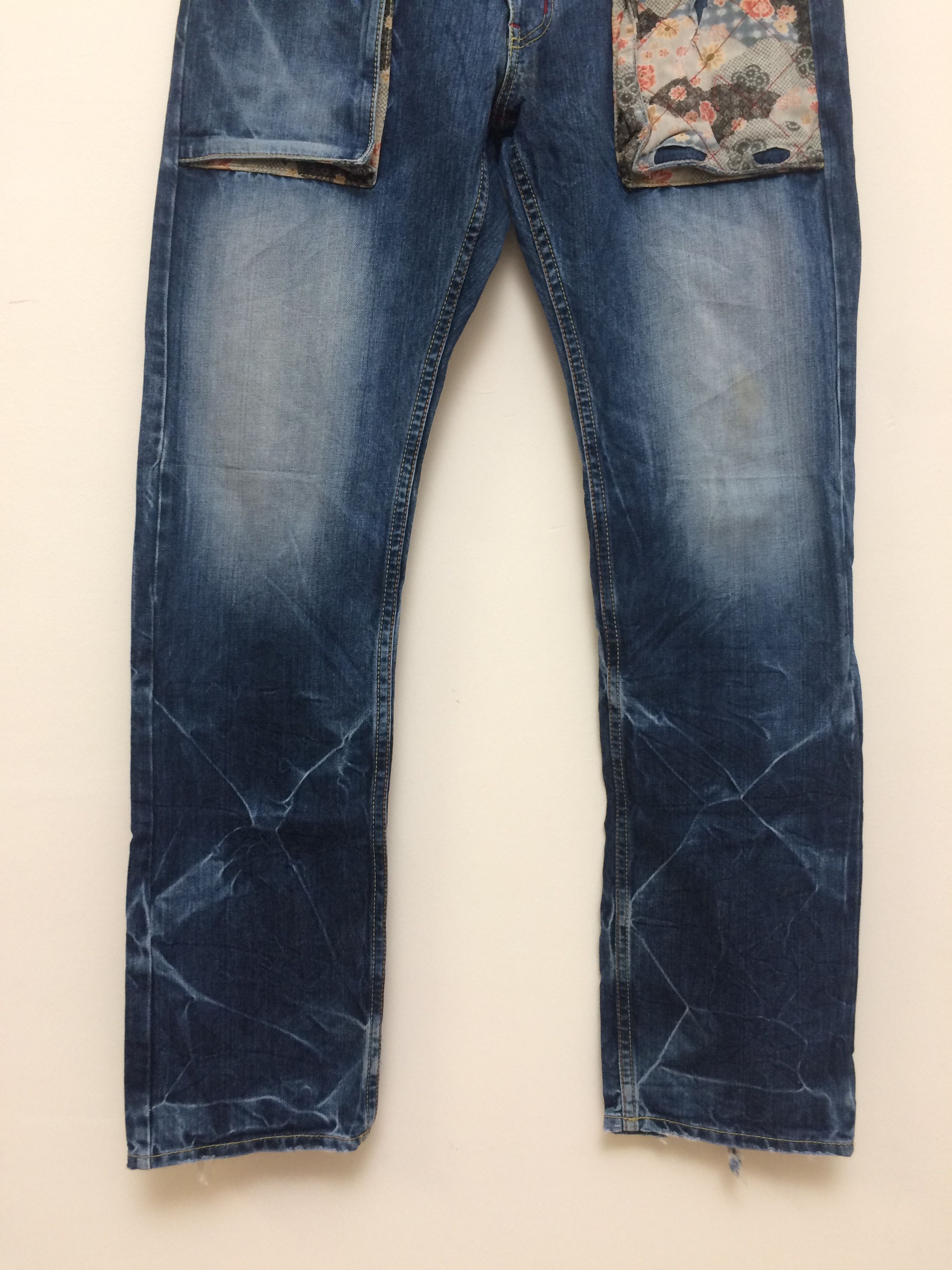 Eternal Vintage Eternal Made In Japan Quilted Pocket Denim Jeans Size US 33 - 4 Thumbnail