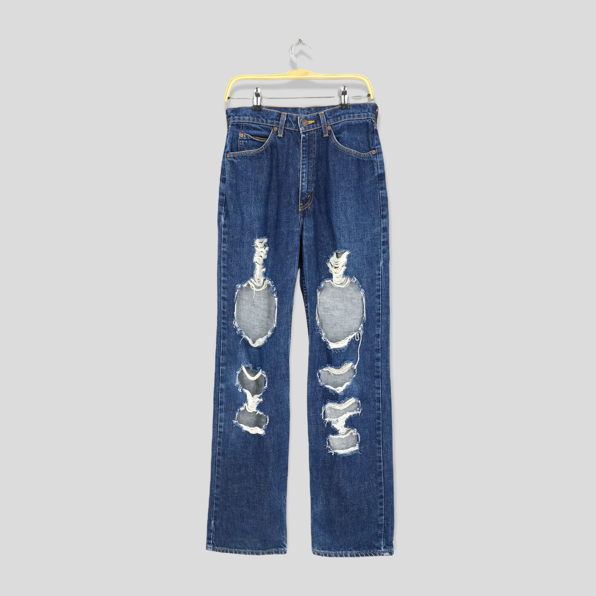 image of Distressed Denim x Levis Size 28X31 Vintage 90's Levi's 501 Ripped Distressed Jeans in Blue, Men's