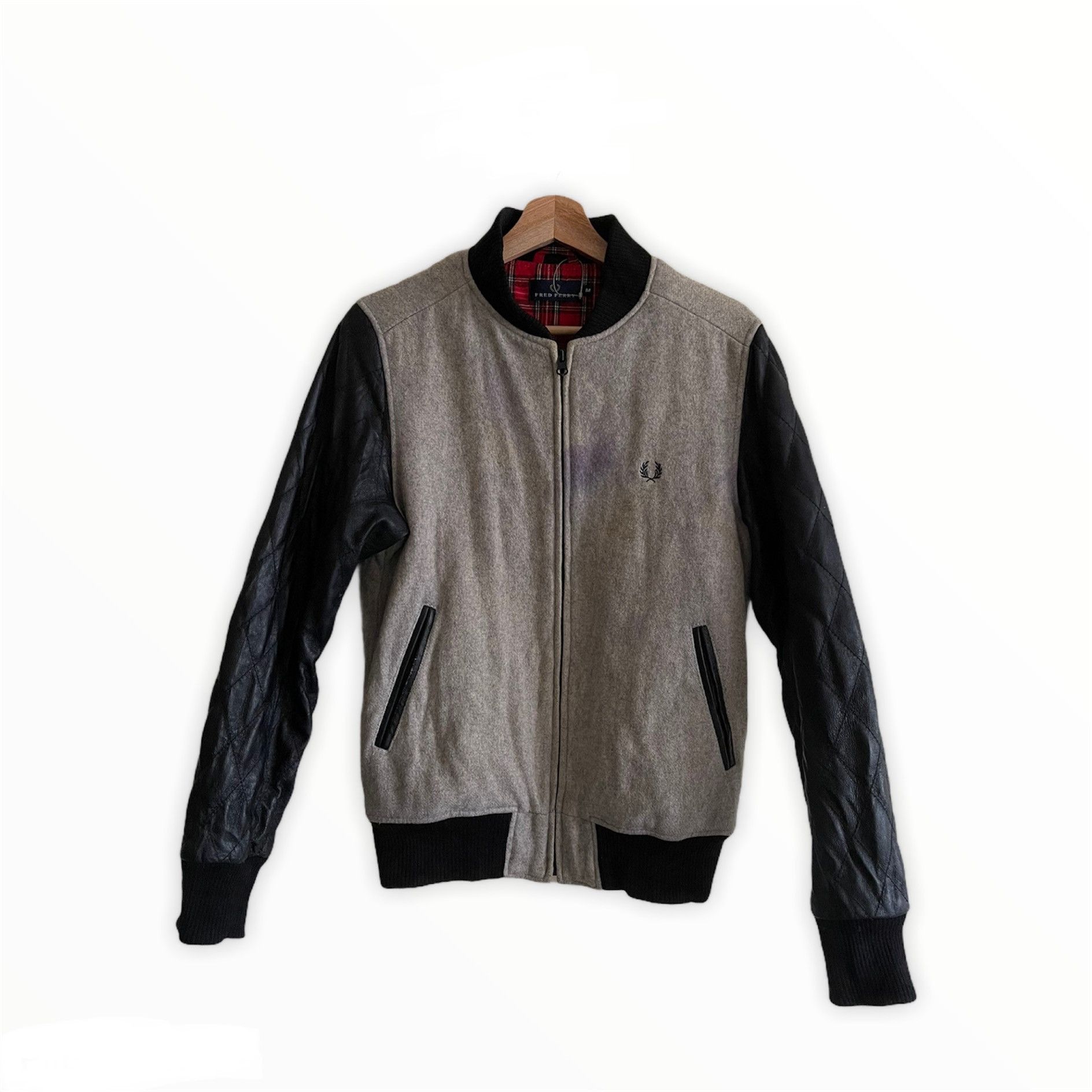 Fred Perry × Vintage Vintage Fred Perry Mini Logo Wool Varsity Jacket Size US M / EU 48-50 / 2 - 1 Thumbnail