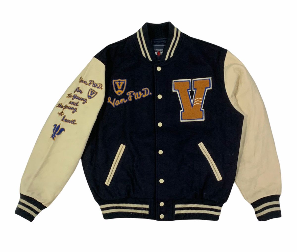 Japanese Brand ❤️‍🔥SENDOFFERS❤️‍🔥Van Jac SpellOut Bomber Varsity Letterman Jacket Size US L / EU 52-54 / 3 - 2 Thumbnail