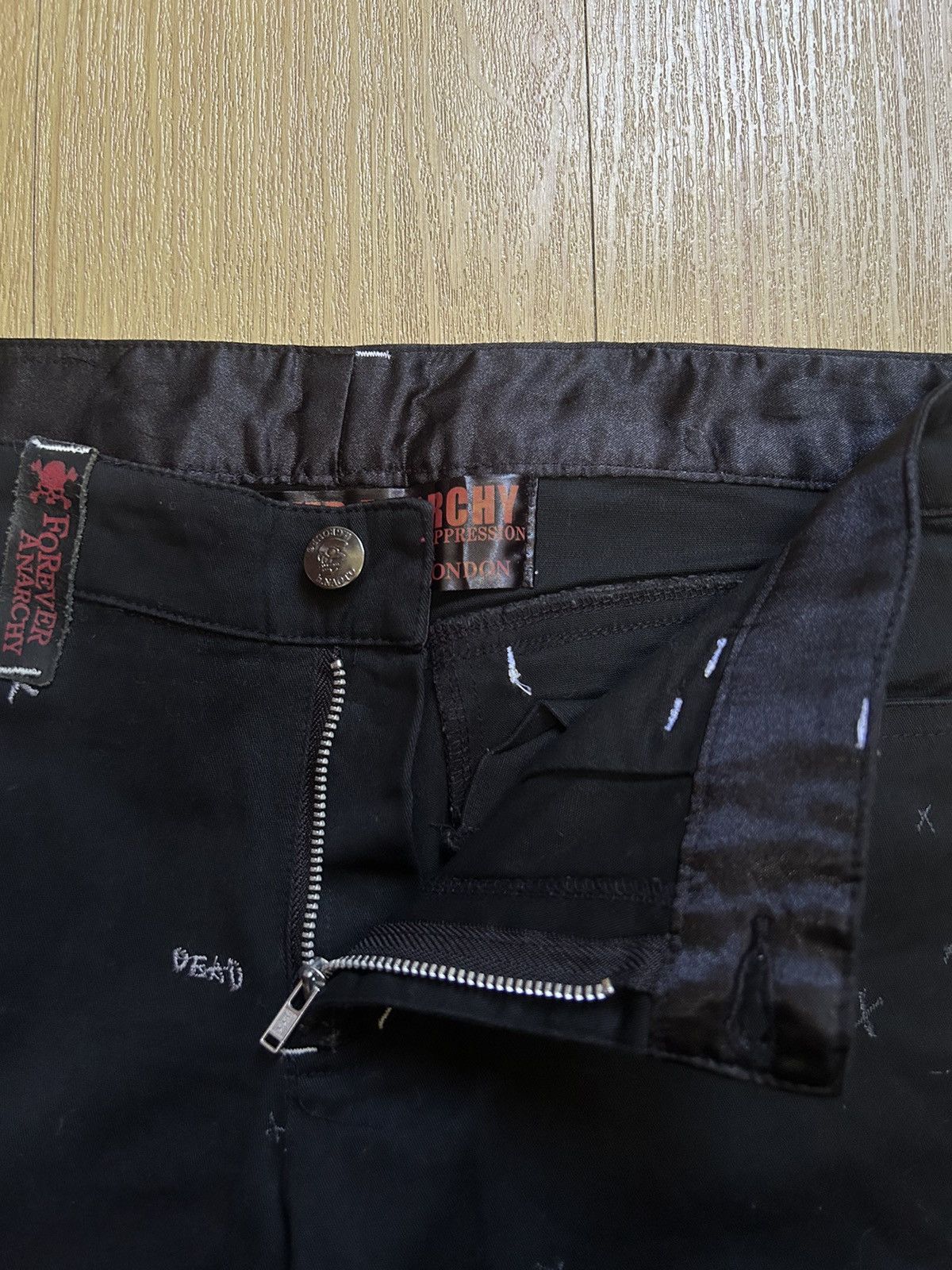 20471120 Forever Anarchy Bondage Flared Pants Size US 32 / EU 48 - 7 Thumbnail