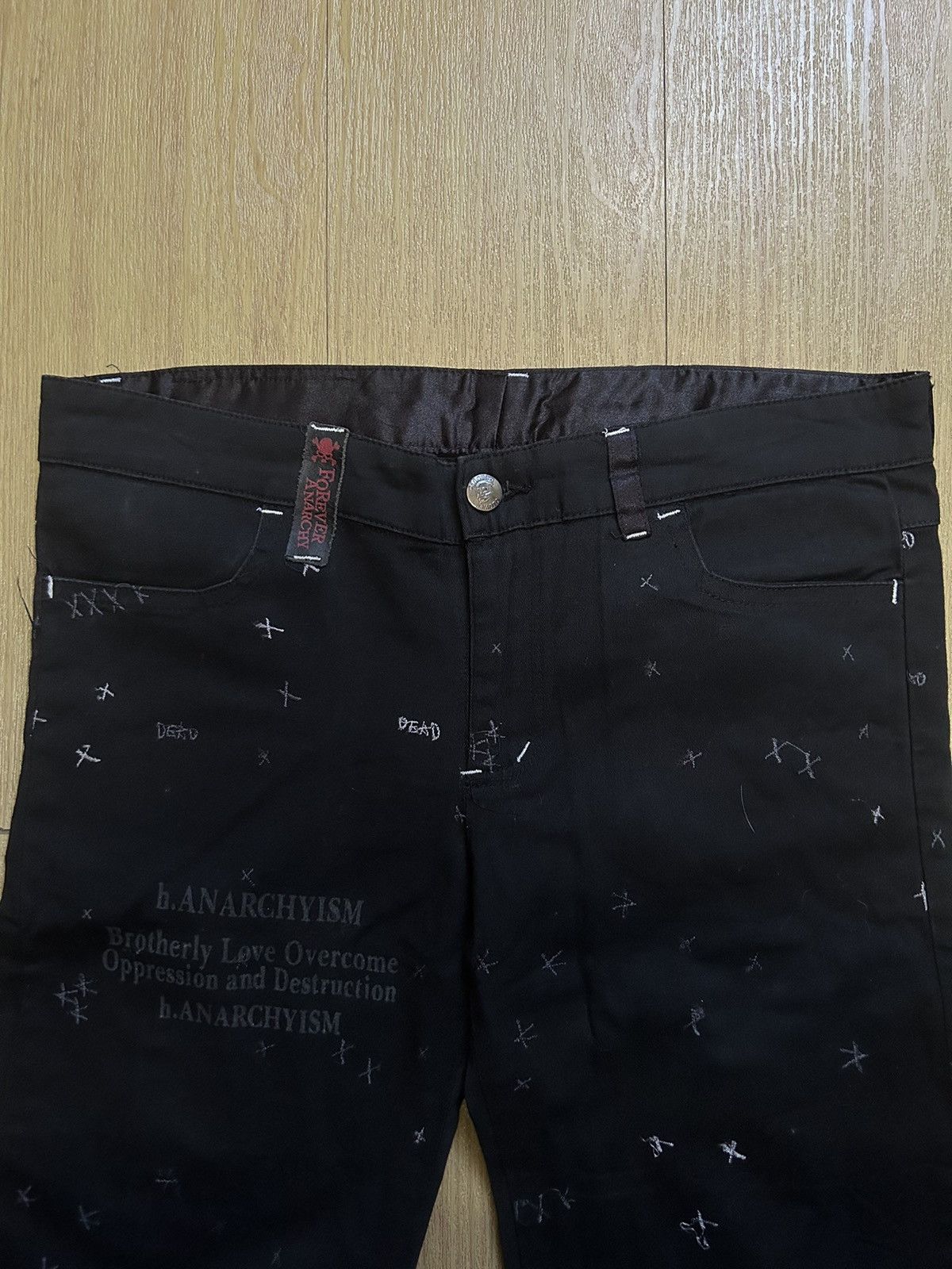 20471120 Forever Anarchy Bondage Flared Pants Size US 32 / EU 48 - 5 Thumbnail