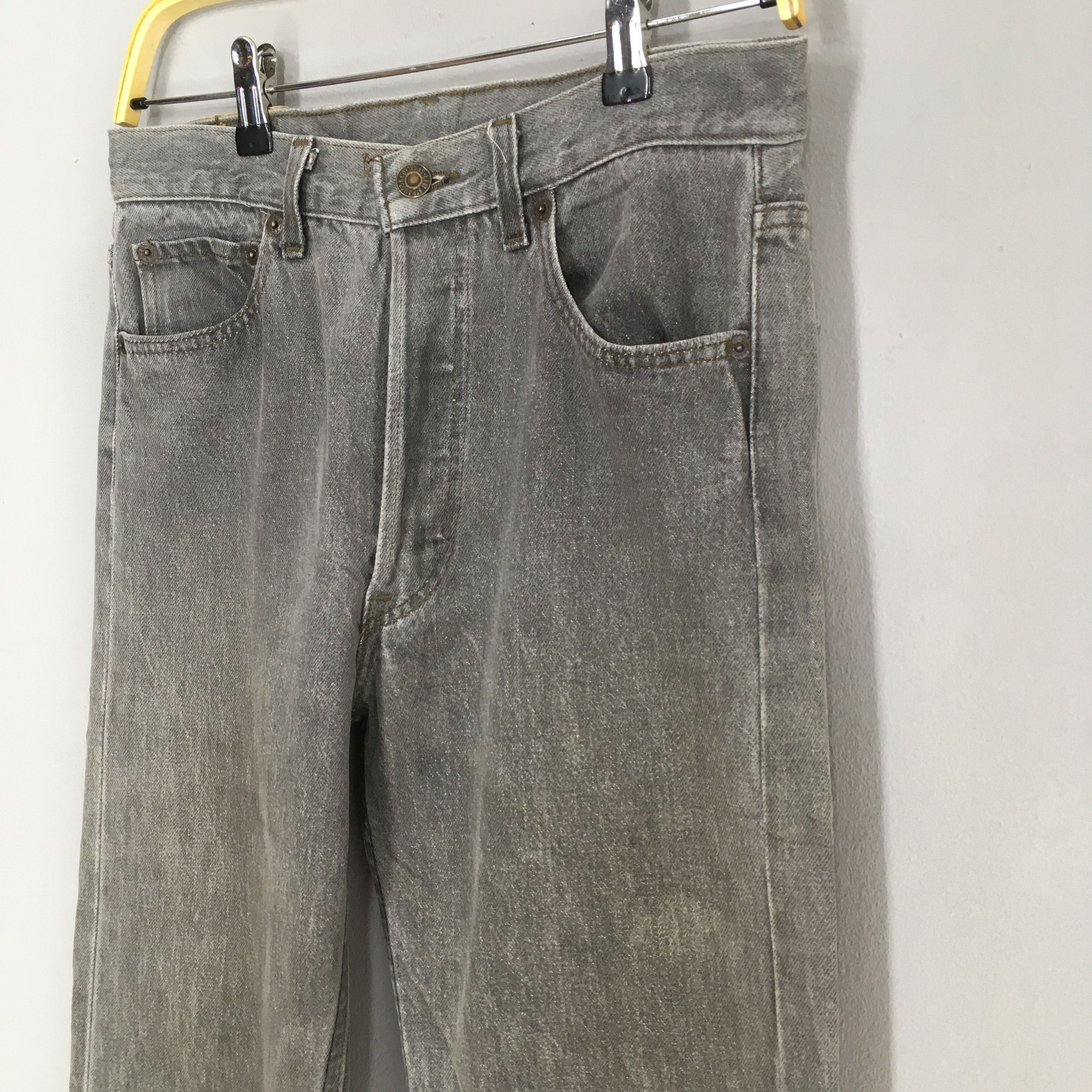 Jean Size 29x34 Vintage 90s Levi's 501 Ash Grey Jeans Size US 29 - 4 Thumbnail