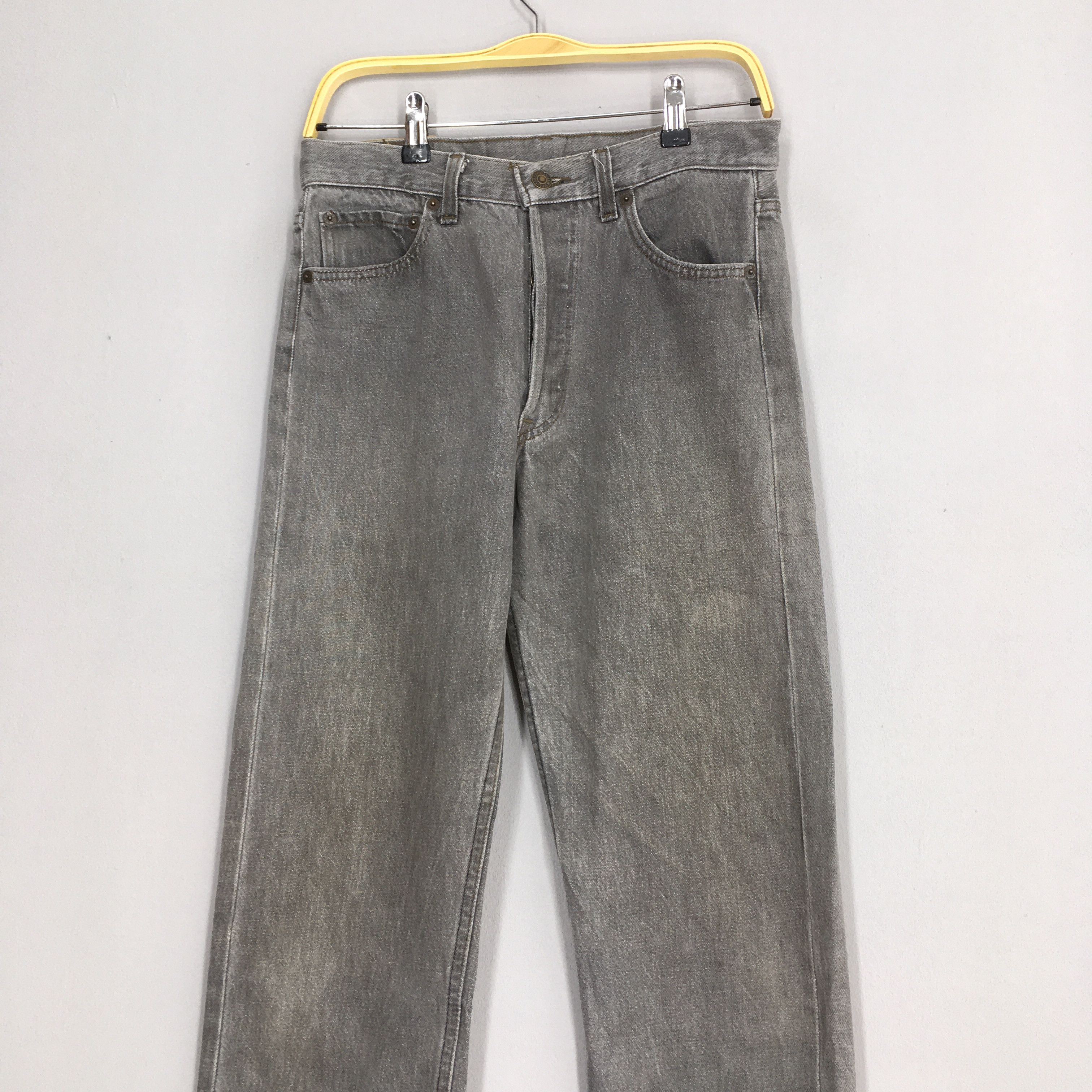 Jean Size 29x34 Vintage 90s Levi's 501 Ash Grey Jeans Size US 29 - 2 Thumbnail