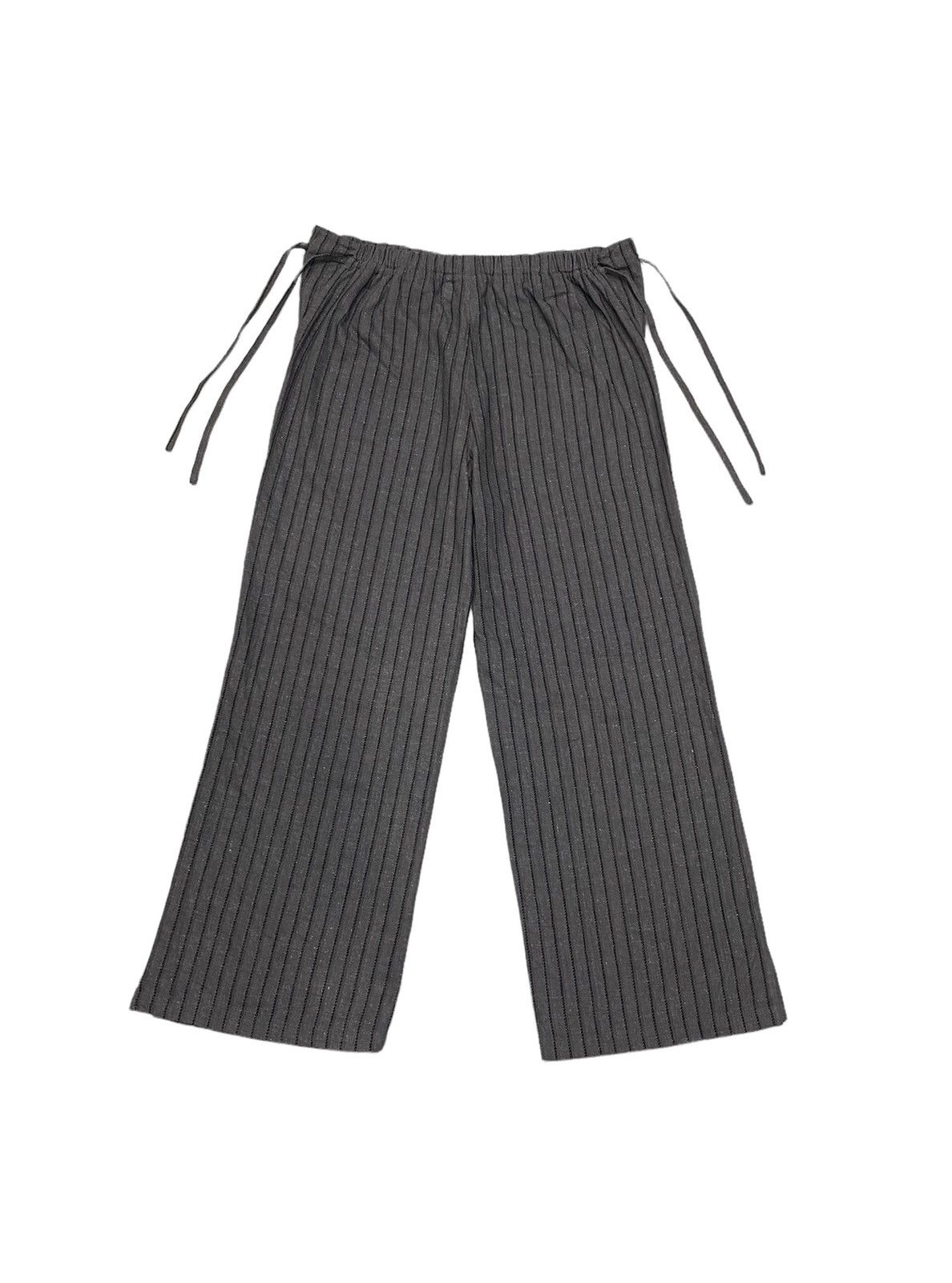 Issey Miyake RARE‼️AVANT GARDE STYLE DESIGNER STRIPE DRAWSTRING PANTS Size US 35 - 4 Thumbnail