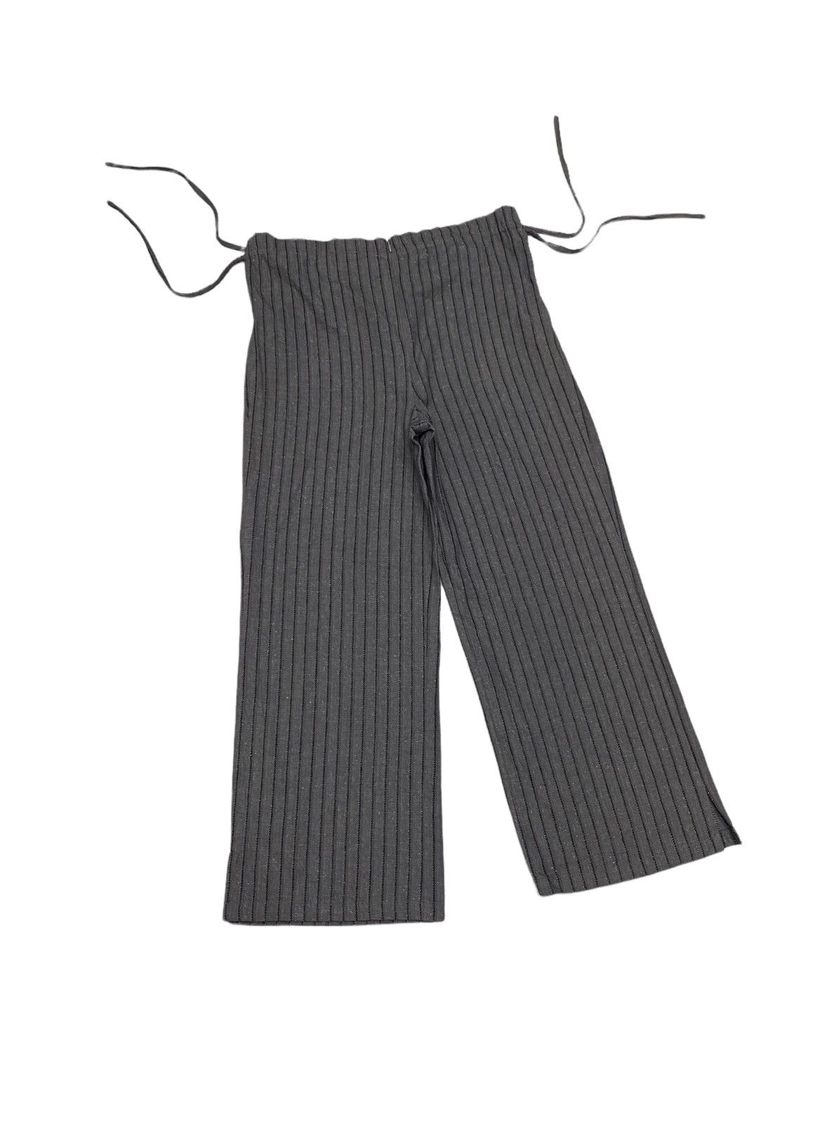 Issey Miyake RARE‼️AVANT GARDE STYLE DESIGNER STRIPE DRAWSTRING PANTS Size US 35 - 2 Thumbnail
