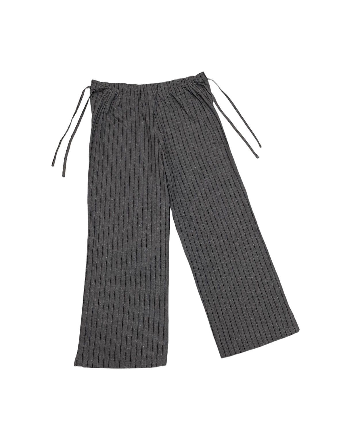 Issey Miyake RARE‼️AVANT GARDE STYLE DESIGNER STRIPE DRAWSTRING PANTS Size US 35 - 5 Thumbnail