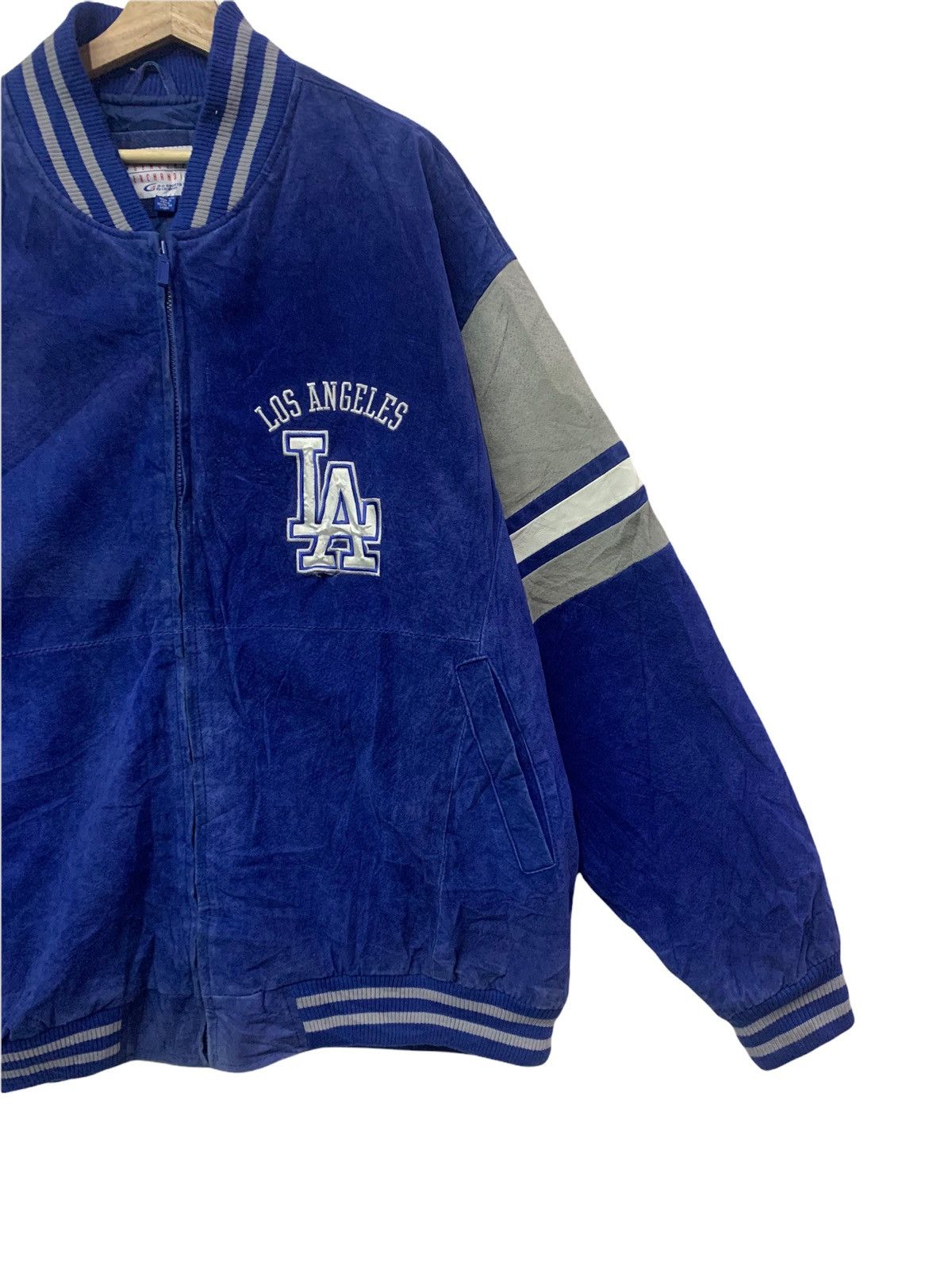 Genuine Leather 🔥RARE L.A DODGERS LEATHER VARSITY JACKETS Size US XXL / EU 58 / 5 - 7 Thumbnail