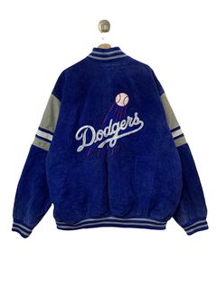 GREY DODGERS VARSITY JACKET –