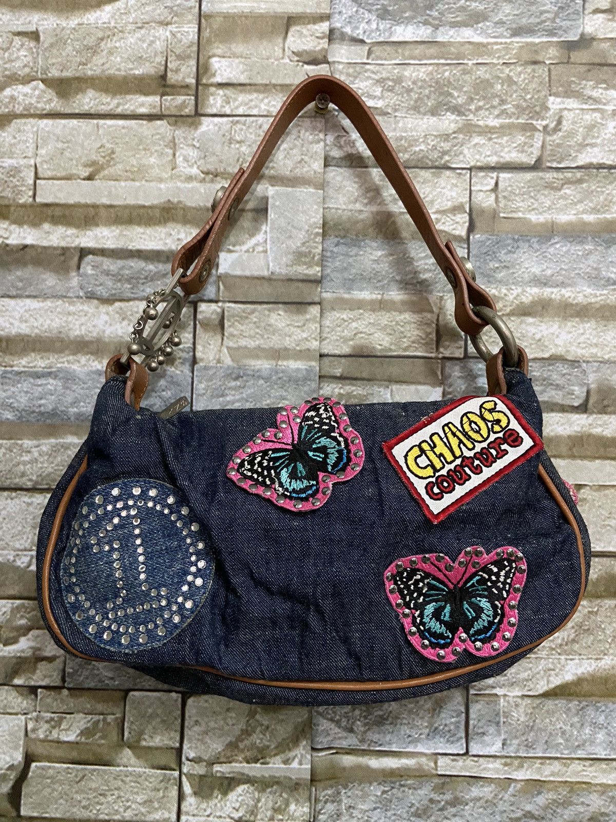 Versace Versace denim Mini Shoulder Bag Chaos Couture butterfly Size ONE SIZE - 1 Thumbnail