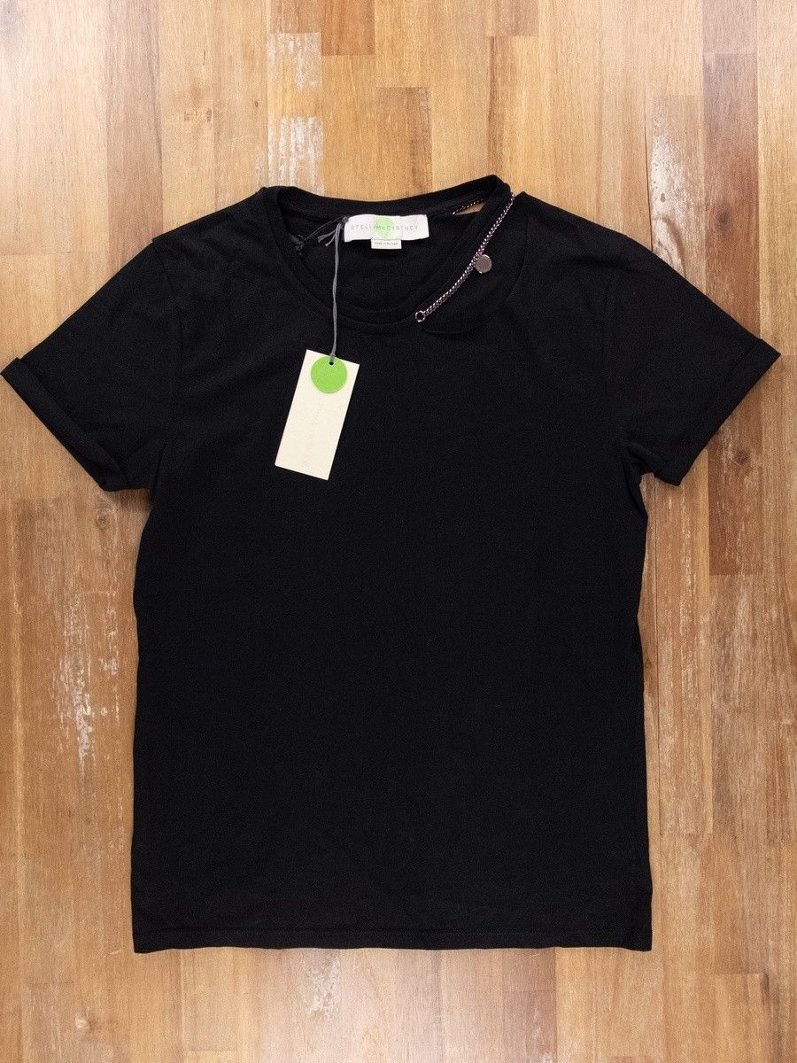 image of Stella Mccartney Falabella Black Cutout T-Shirt 38 It / 4 Us, Women's (Size XS)