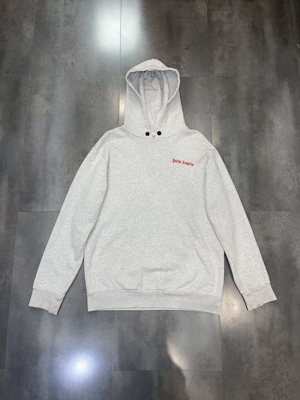 Palm Angels Palm Angels Big Logo "Adios" Grey Hoodie Size US L / EU 52-54 / 3 - 3 Thumbnail