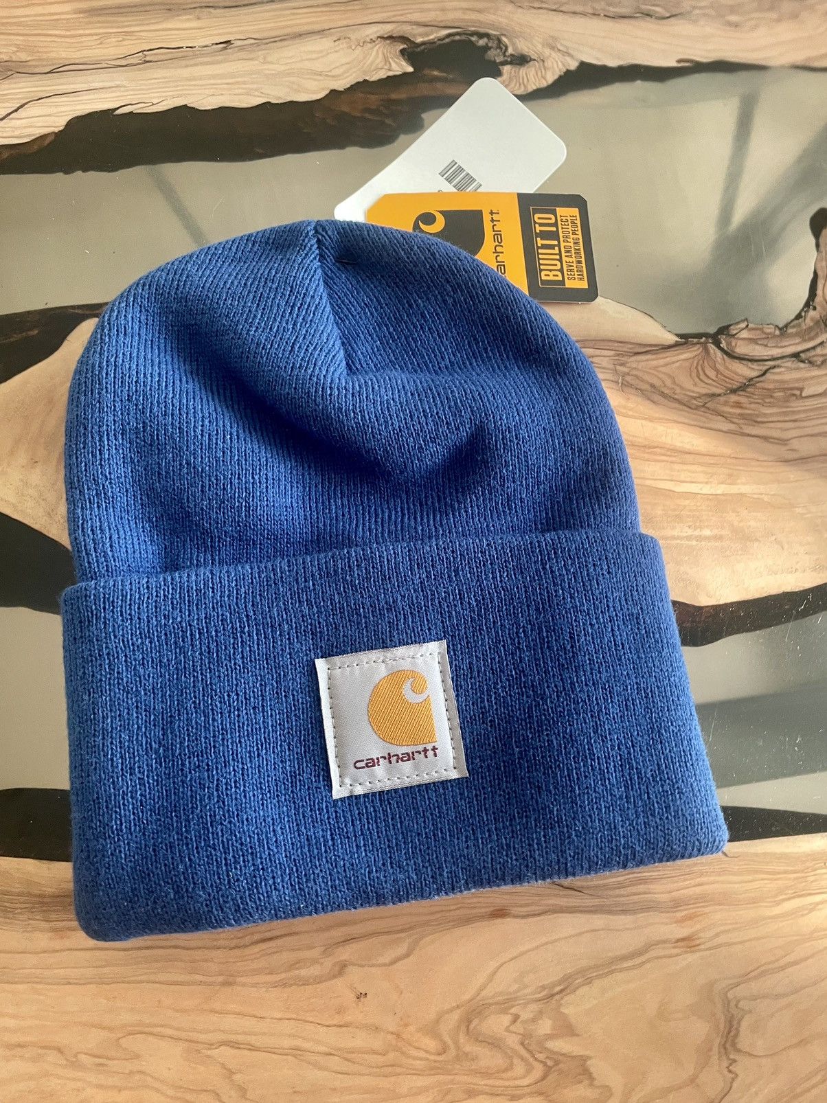 Carhartt Carhartt Stitch Knit Cuff OG Badge Logo Beanie in Blue Size ONE SIZE - 3 Thumbnail