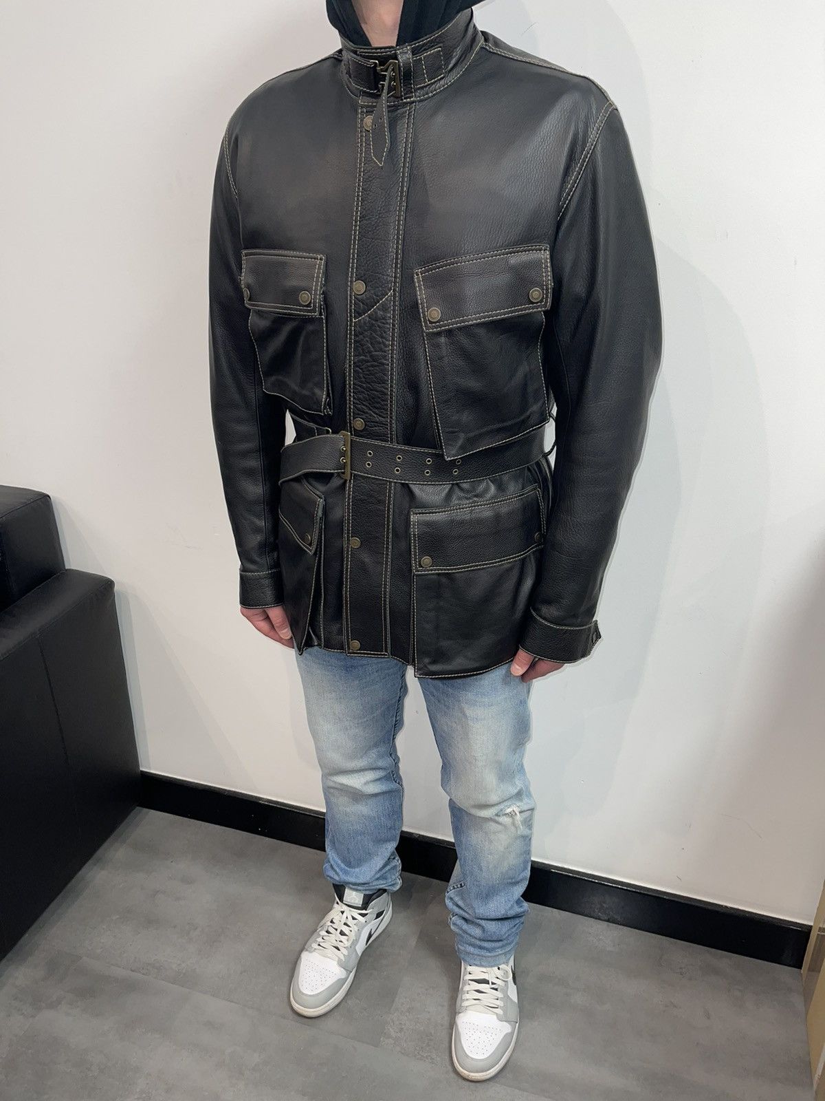 Gucci SS02 Gucci 3D Pockets Leather Military Jacket Size US M / EU 48-50 / 2 - 2 Thumbnail