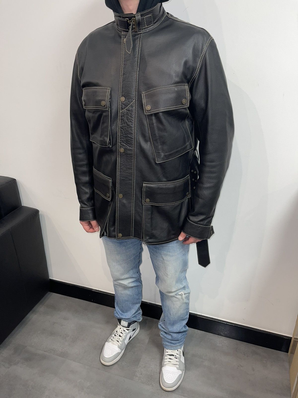 Gucci SS02 Gucci 3D Pockets Leather Military Jacket Size US M / EU 48-50 / 2 - 4 Thumbnail