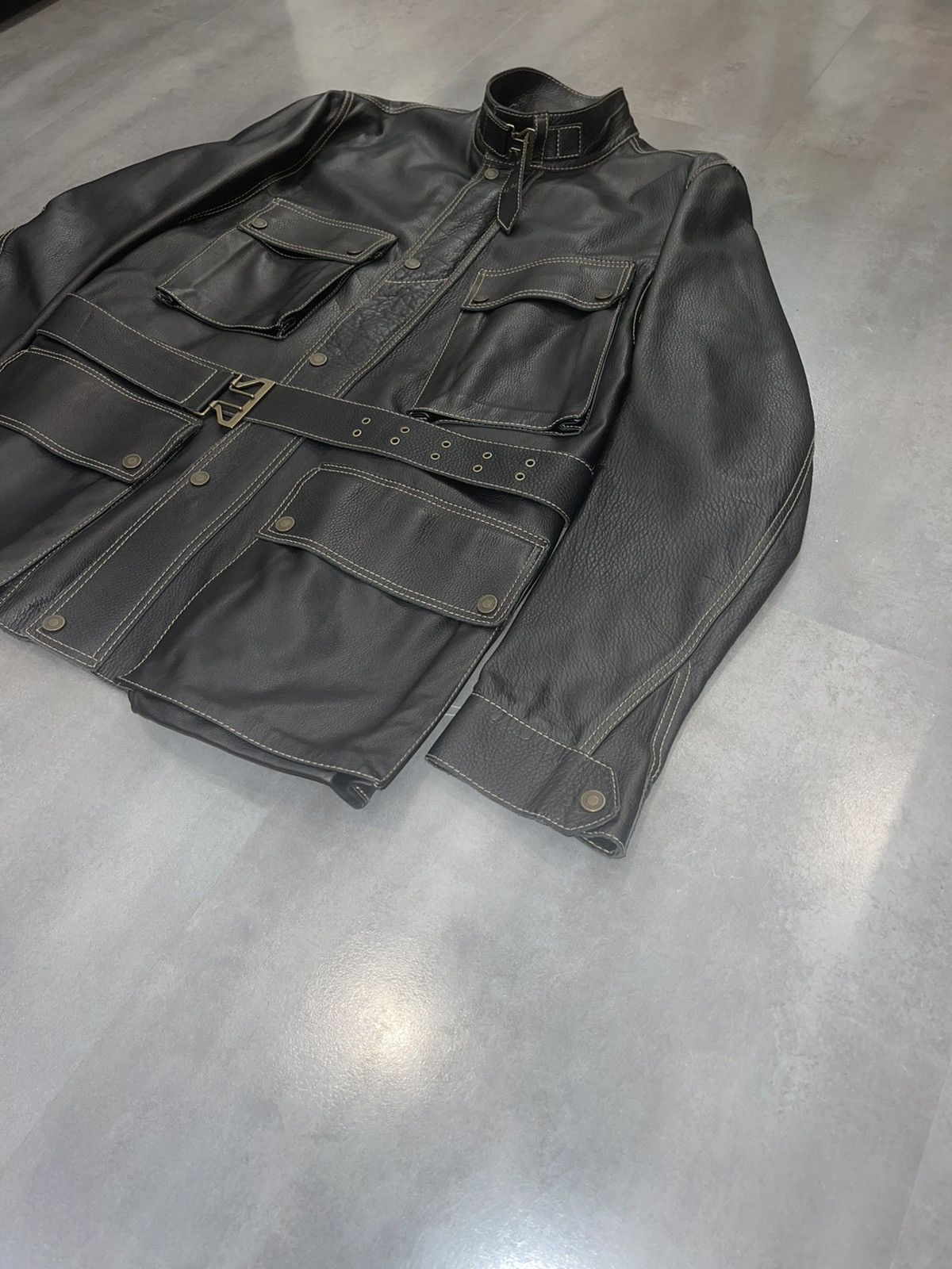 Gucci SS02 Gucci 3D Pockets Leather Military Jacket Size US M / EU 48-50 / 2 - 8 Thumbnail