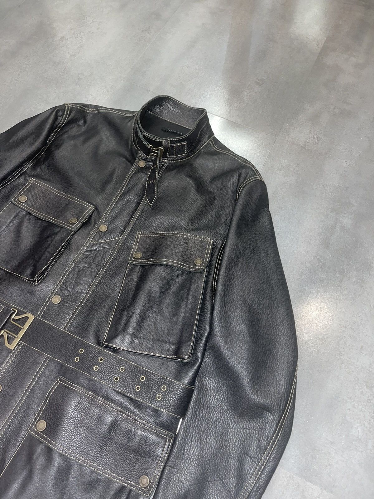 Gucci SS02 Gucci 3D Pockets Leather Military Jacket Size US M / EU 48-50 / 2 - 10 Thumbnail