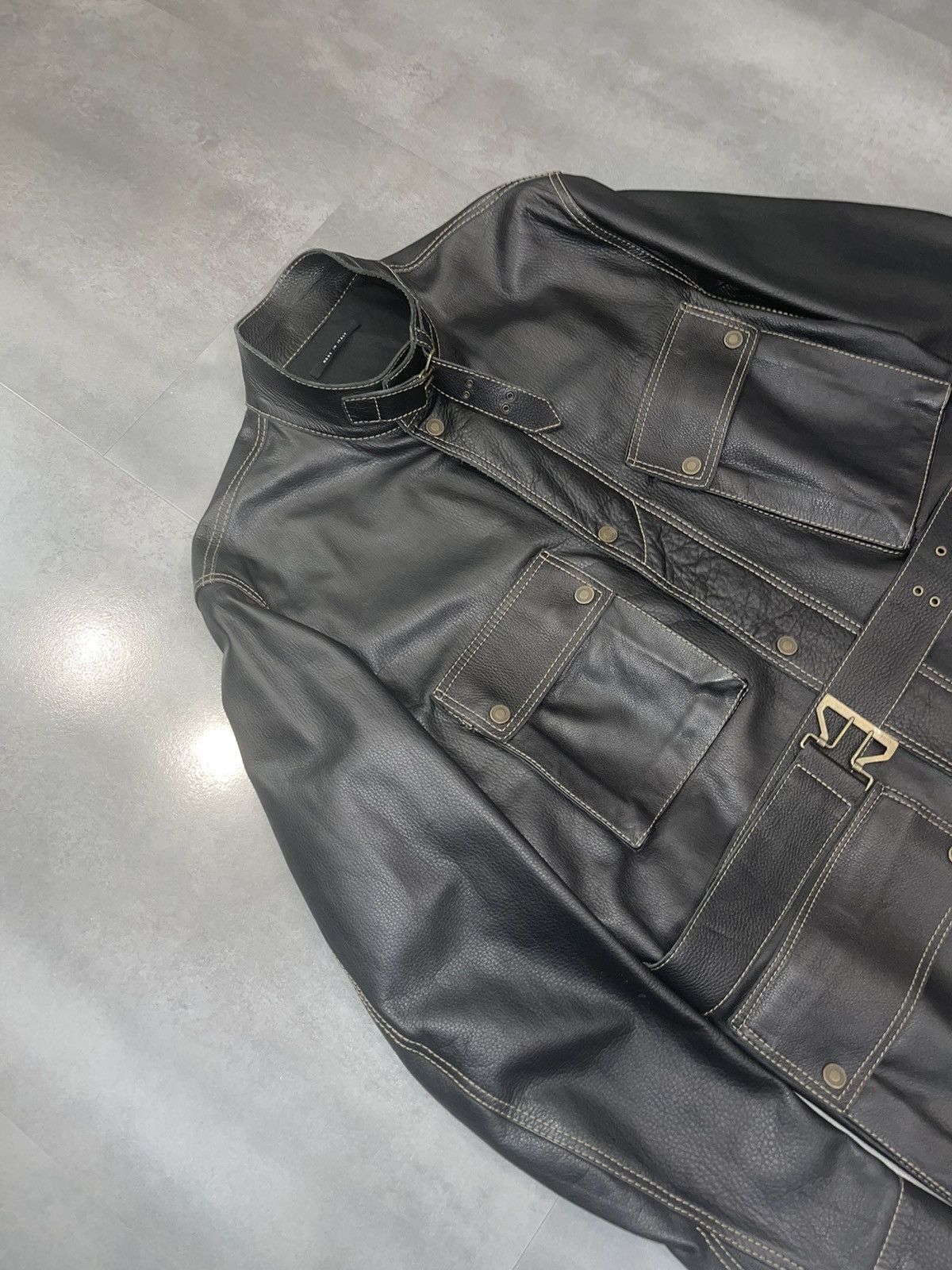 Gucci SS02 Gucci 3D Pockets Leather Military Jacket Size US M / EU 48-50 / 2 - 11 Thumbnail