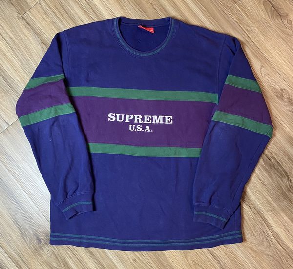 Supreme center stripe store crewneck