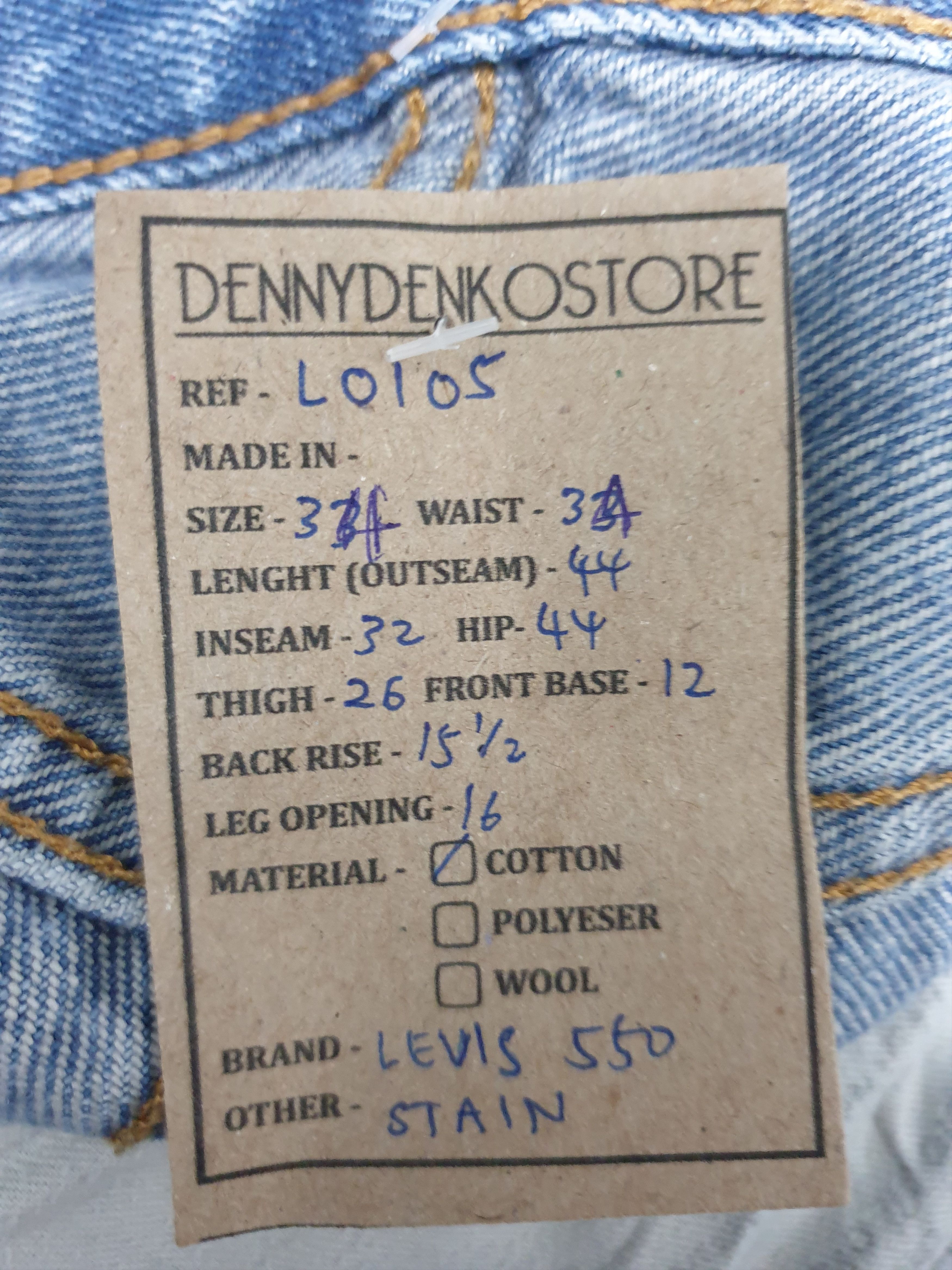 Levi's Vintage LEVIS 550 Sun Faded Light Size 34X32 Jeans L0105 Size US 34 / EU 50 - 15 Thumbnail