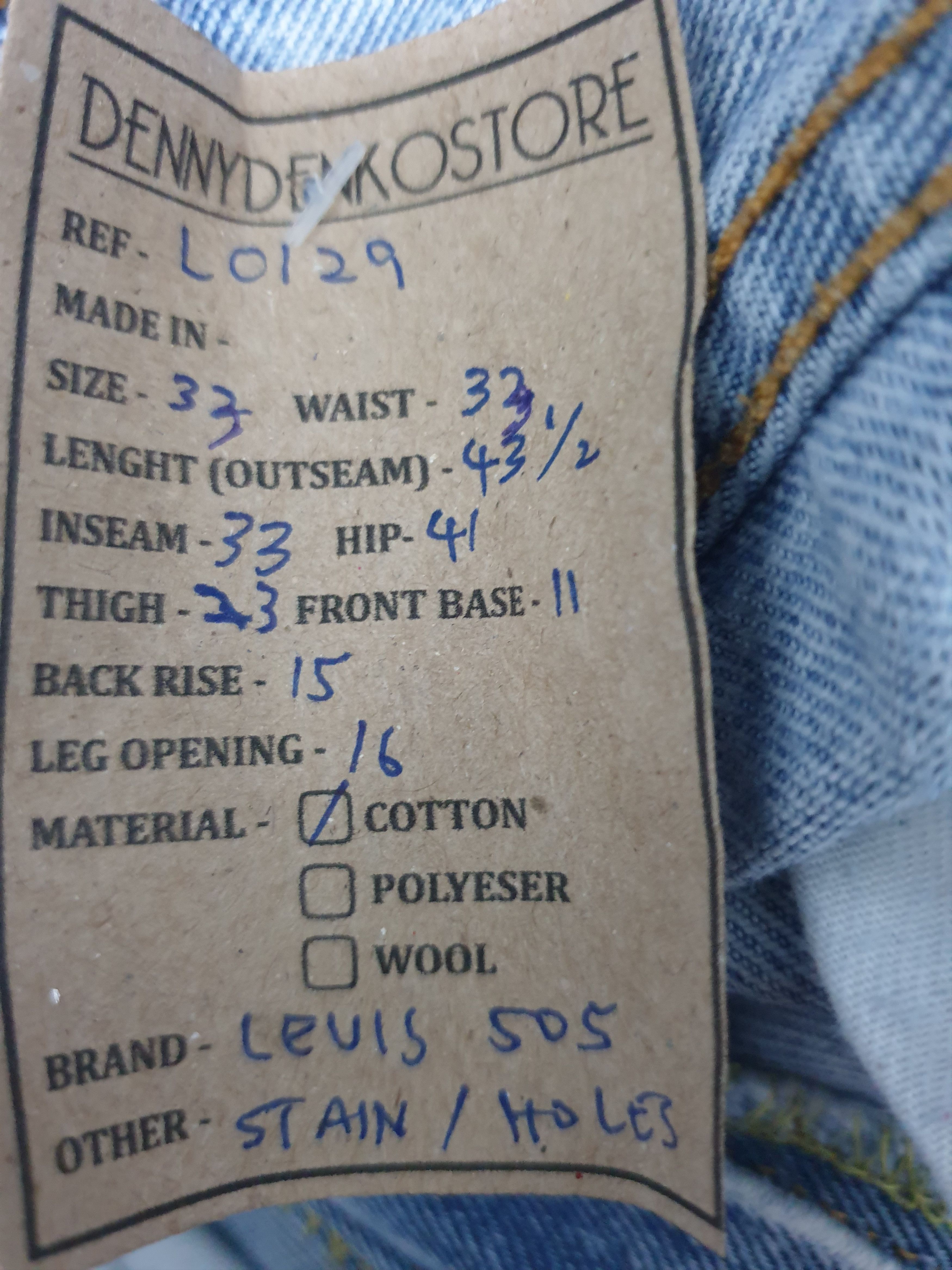 Levi's LEVIS 505 Sun Faded Distressed Size 33X33 Jeans L0129 Size US 33 - 17 Thumbnail