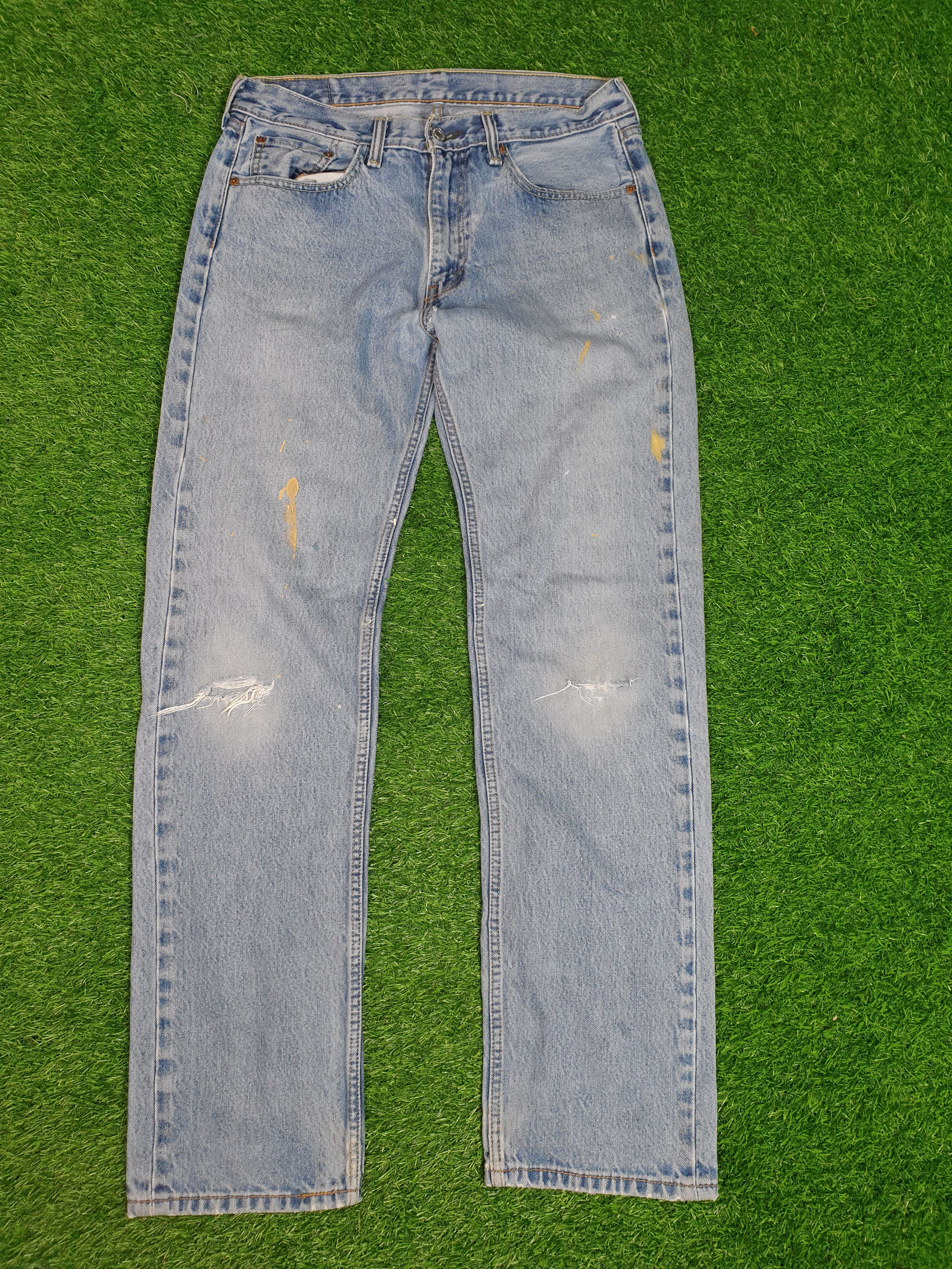 LEVIS 505 Sun Faded Distressed Size 33X33 Jeans L0129