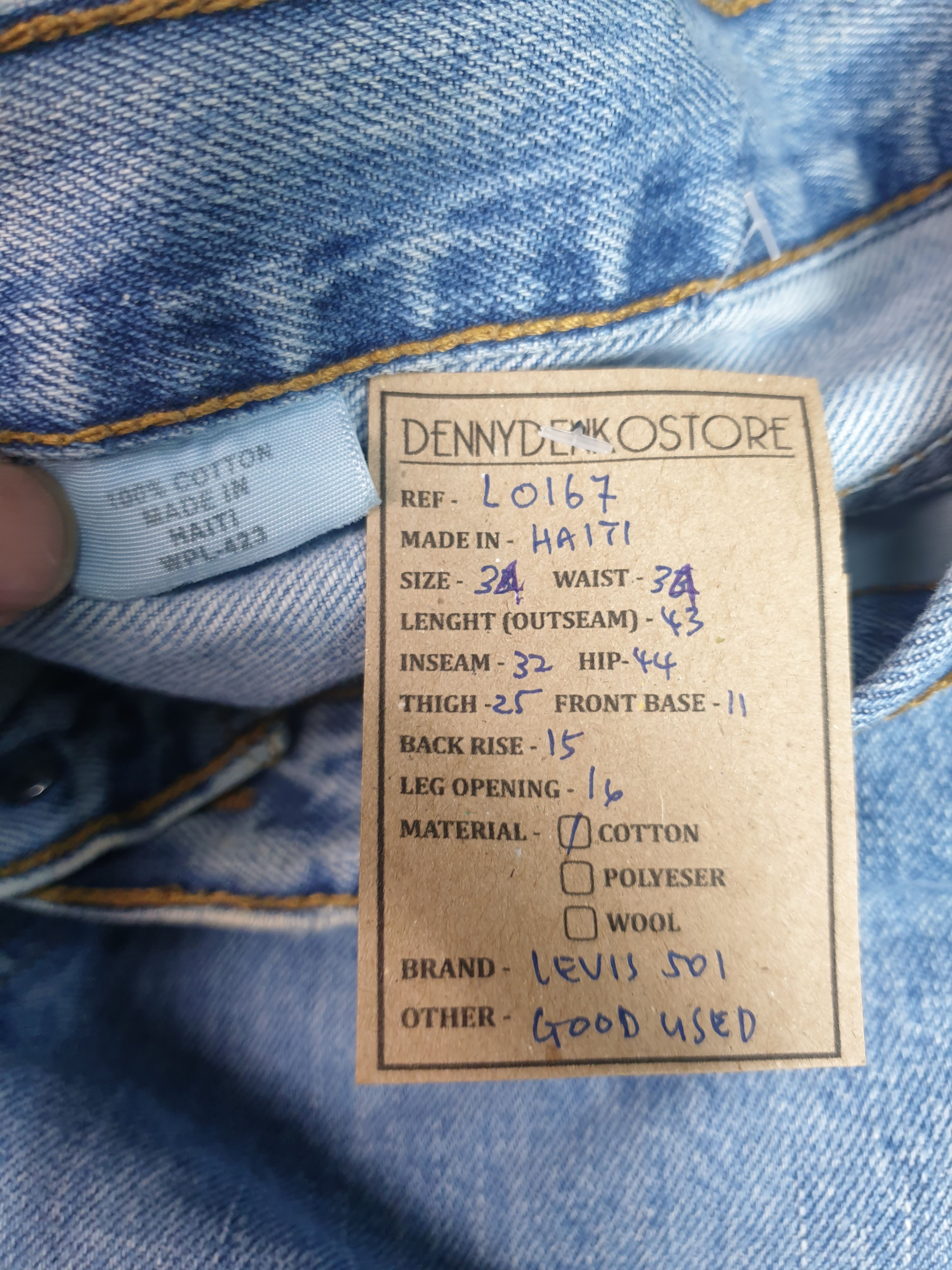 Levi's LEVIS 501 Light Wash Distressed Size 34X32 Jeans L0167 Size US 35 - 12 Thumbnail