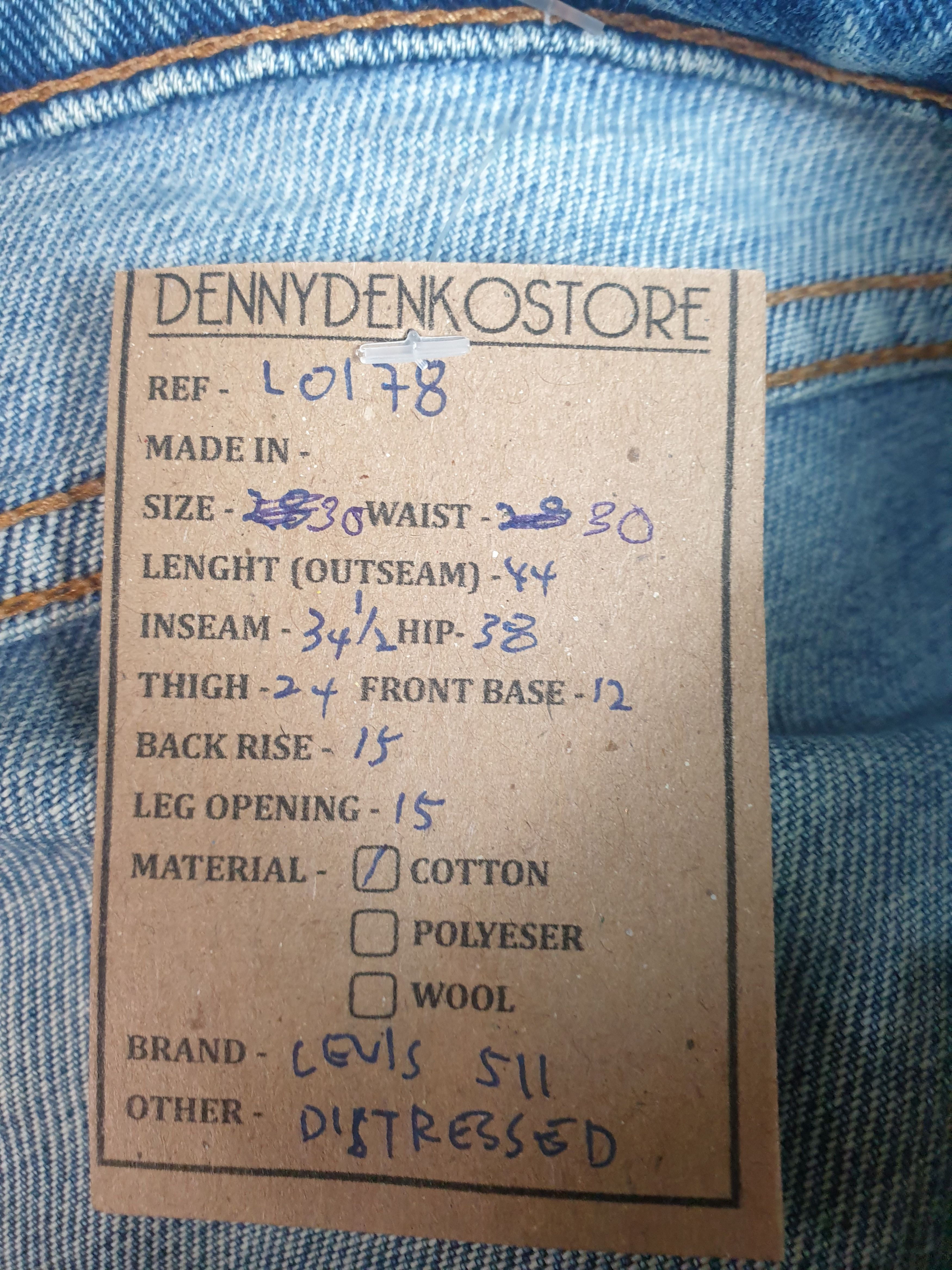 Levi's Vintage LEVIS 511 Sun Faded Distressed 30X34.5 Jeans L0178 Size US 30 / EU 46 - 12 Thumbnail