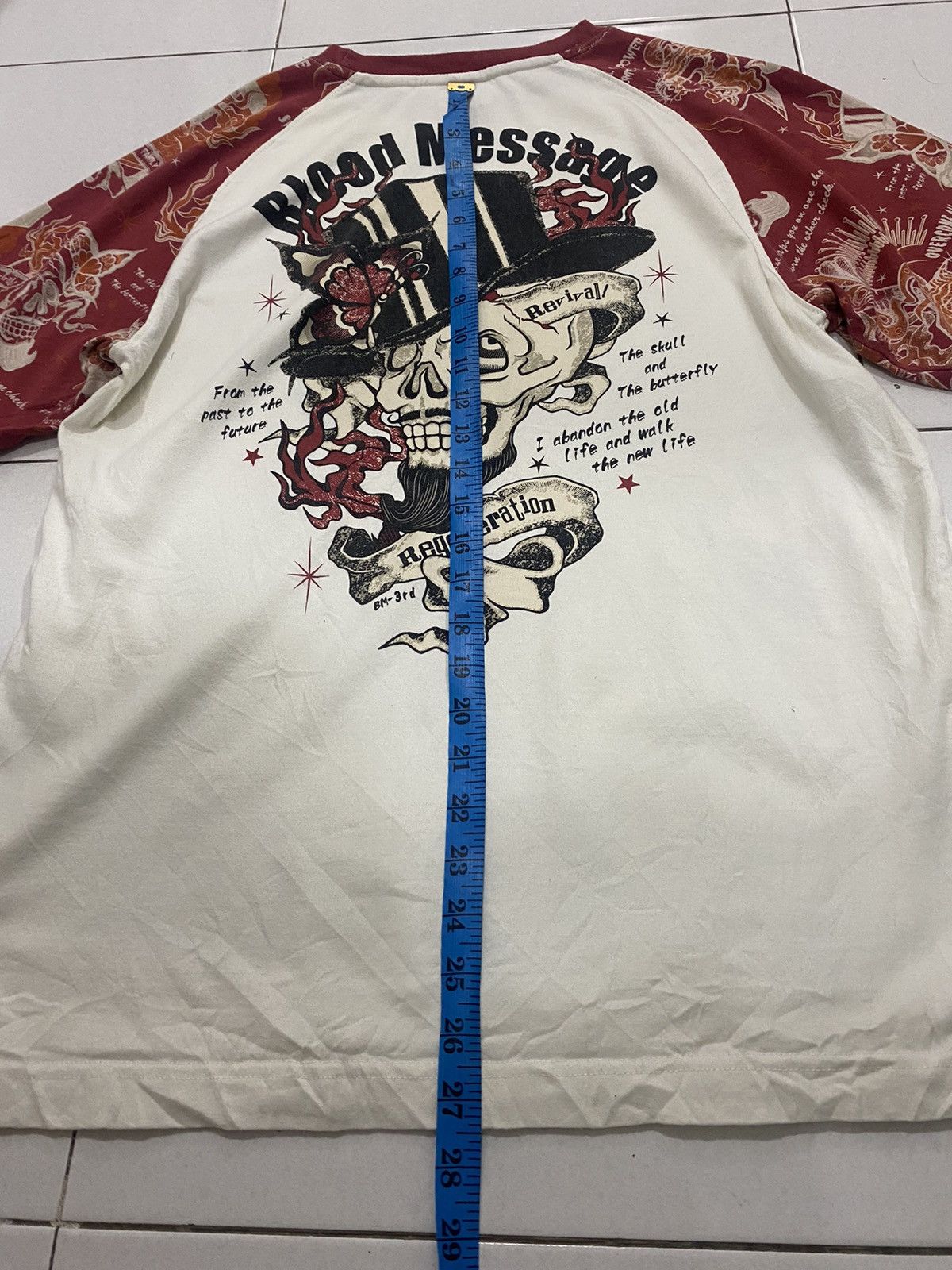 Other 🔥Vintage🔥 Blood Messege Skull Full Printed Size US L / EU 52-54 / 3 - 8 Thumbnail