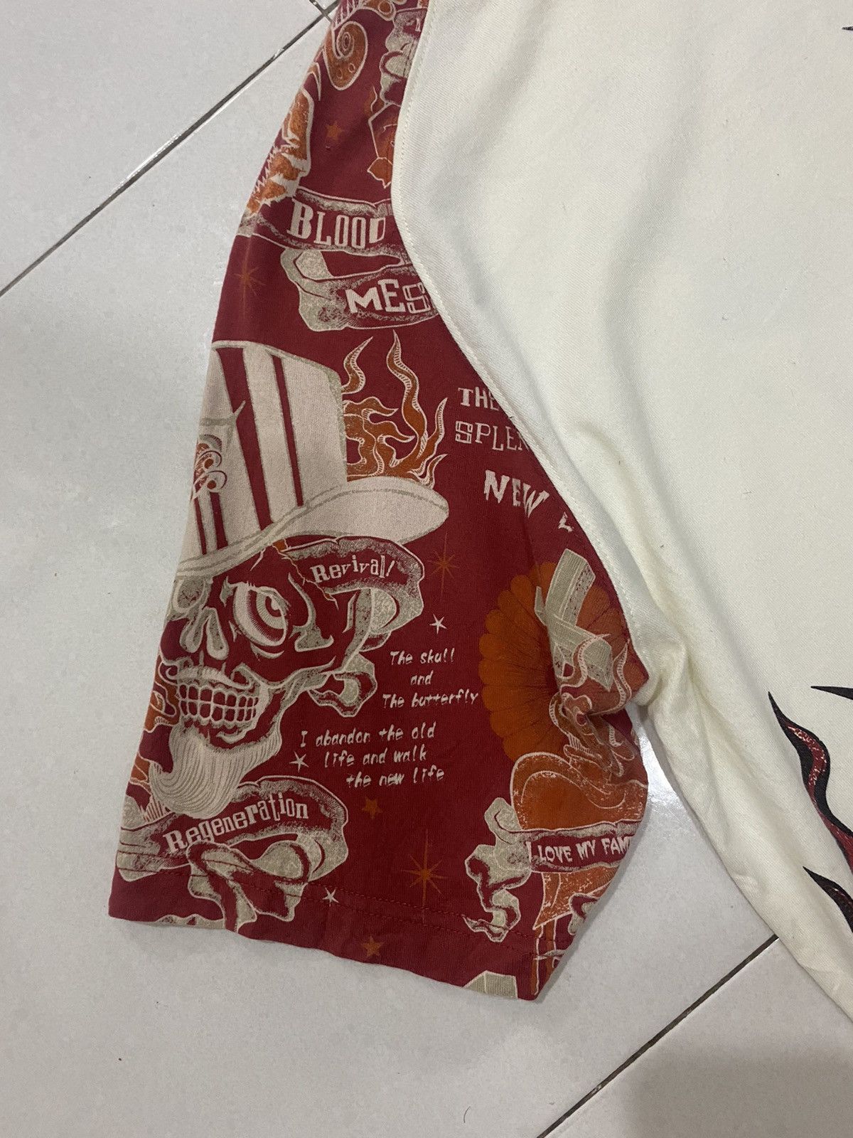 Other 🔥Vintage🔥 Blood Messege Skull Full Printed Size US L / EU 52-54 / 3 - 4 Thumbnail