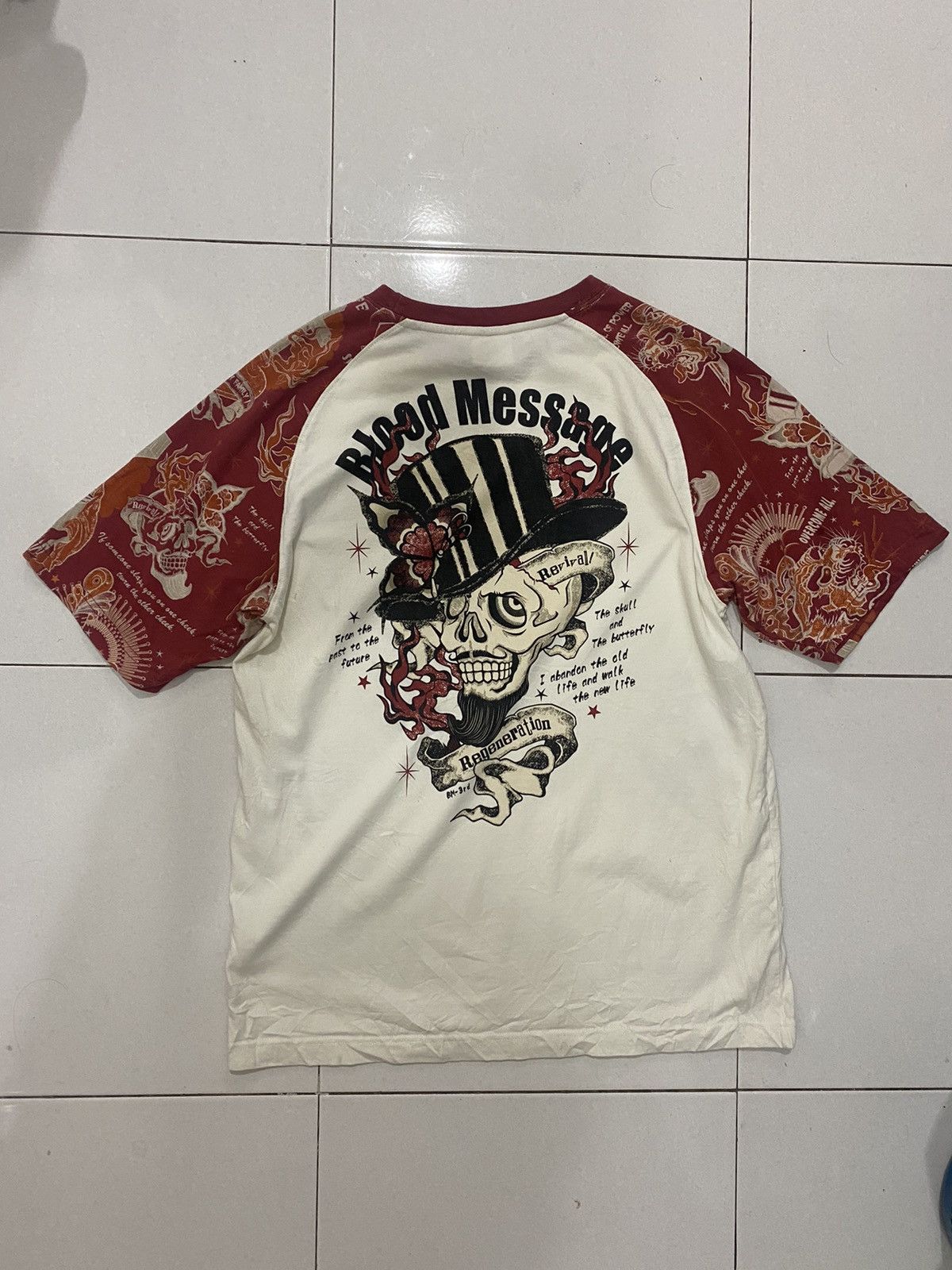Other 🔥Vintage🔥 Blood Messege Skull Full Printed Size US L / EU 52-54 / 3 - 1 Thumbnail