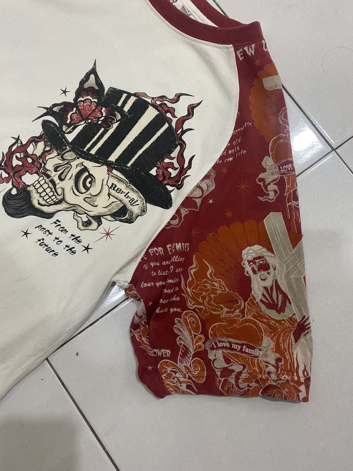 Other 🔥Vintage🔥 Blood Messege Skull Full Printed Size US L / EU 52-54 / 3 - 5 Thumbnail