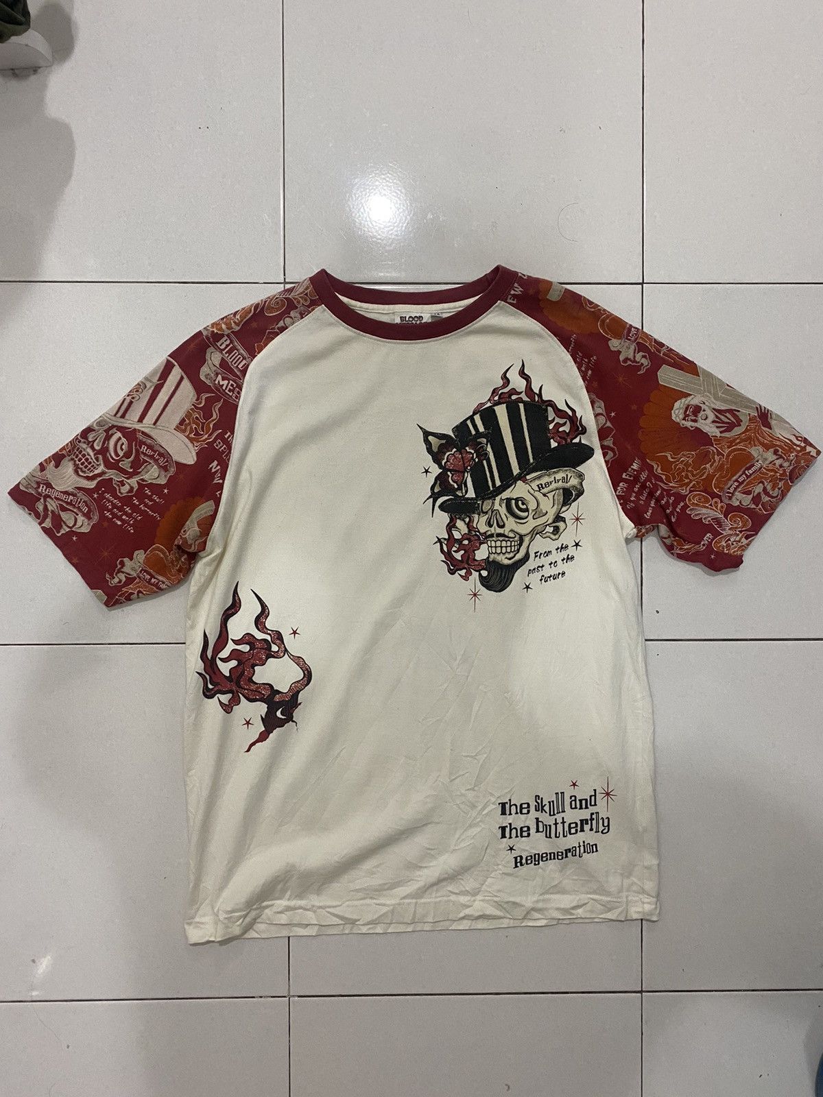 Other 🔥Vintage🔥 Blood Messege Skull Full Printed Size US L / EU 52-54 / 3 - 2 Thumbnail