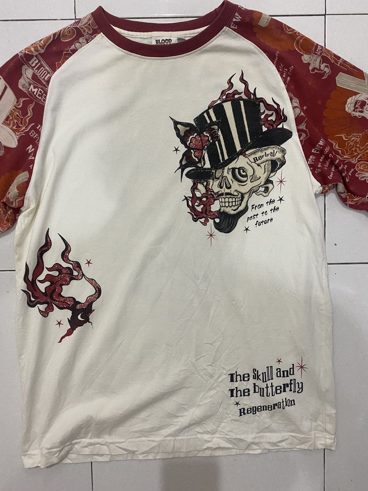 Other 🔥Vintage🔥 Blood Messege Skull Full Printed Size US L / EU 52-54 / 3 - 3 Thumbnail