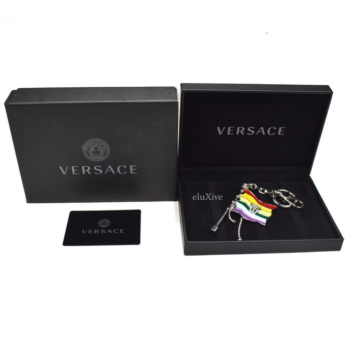 Versace Medusa Logo Rainbow Flag Keychain NWT Size ONE SIZE - 2 Preview