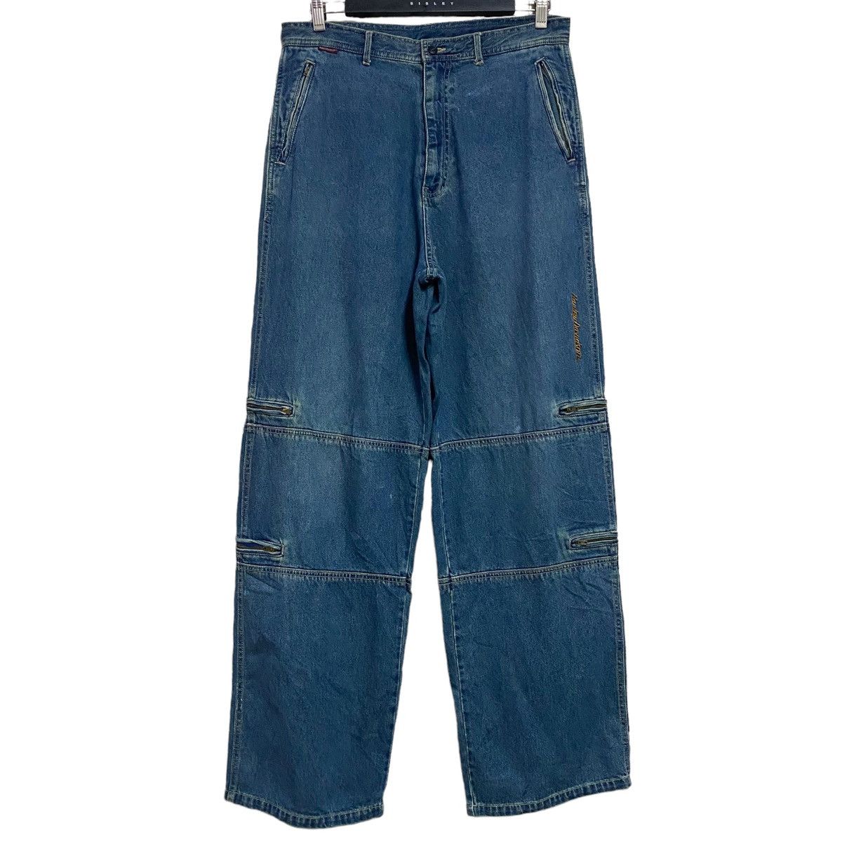 image of Harley Davidson Denim Cargo Baggy Pants in Blue, Men's (Size 33)