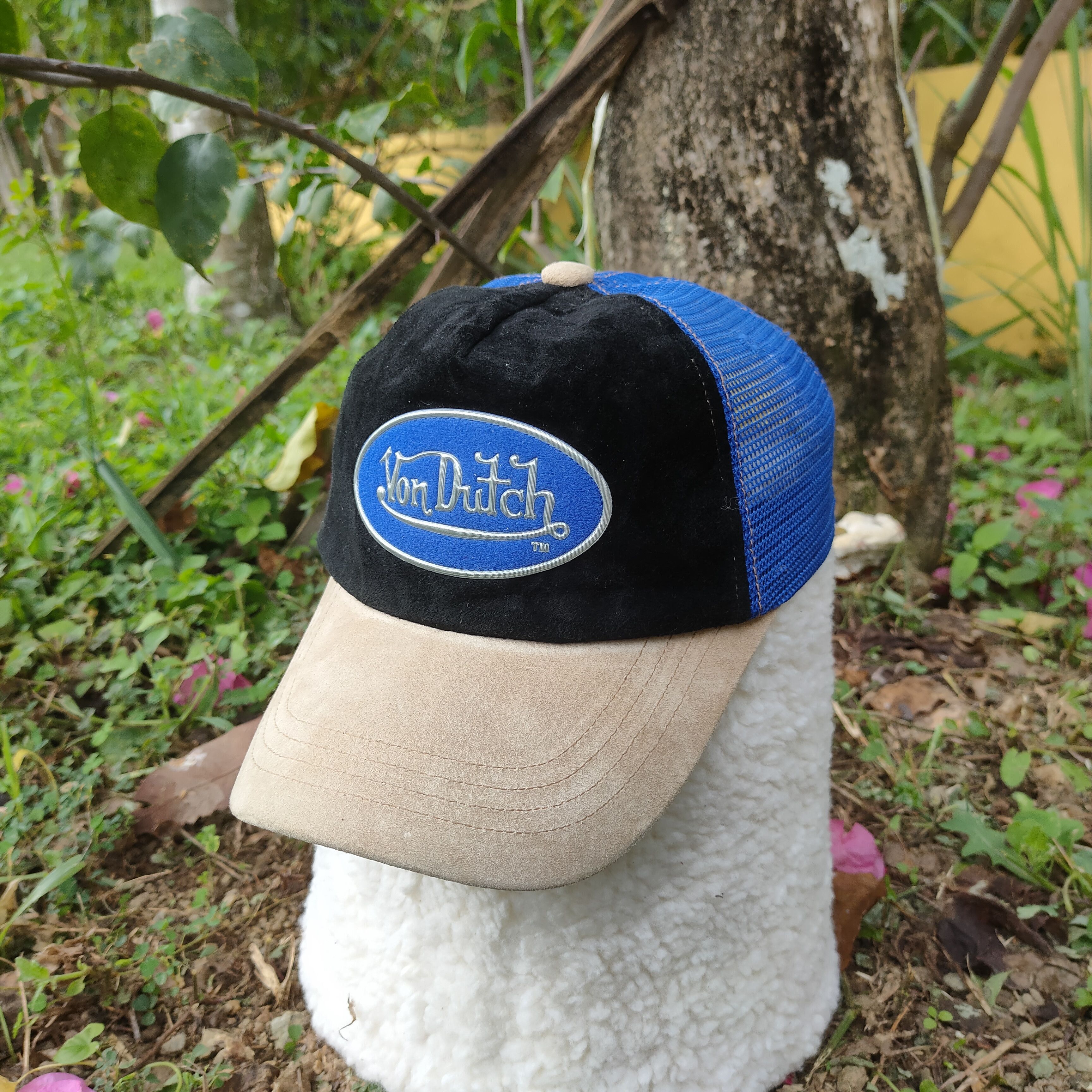 image of Trucker Hat x Vintage Von Dutch Trucker Corduroy Snapback Cap Blue, Men's