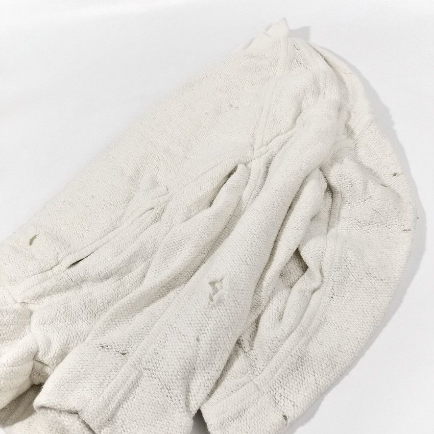 Helmut Lang Helmut Lang Distressed Dove White Zip Wool Sweater Size US S / EU 44-46 / 1 - 7 Thumbnail