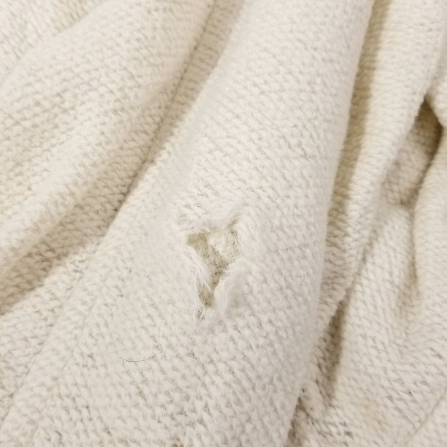 Helmut Lang Helmut Lang Distressed Dove White Zip Wool Sweater Size US S / EU 44-46 / 1 - 6 Thumbnail