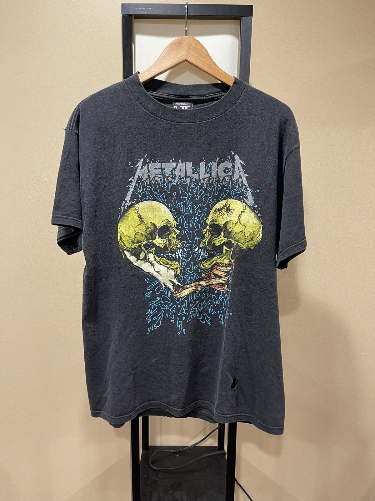 image of Band Tees x Metallica Vintage Metallica 1991 “Sad But True” Distressed Tee in Black (Size Large)