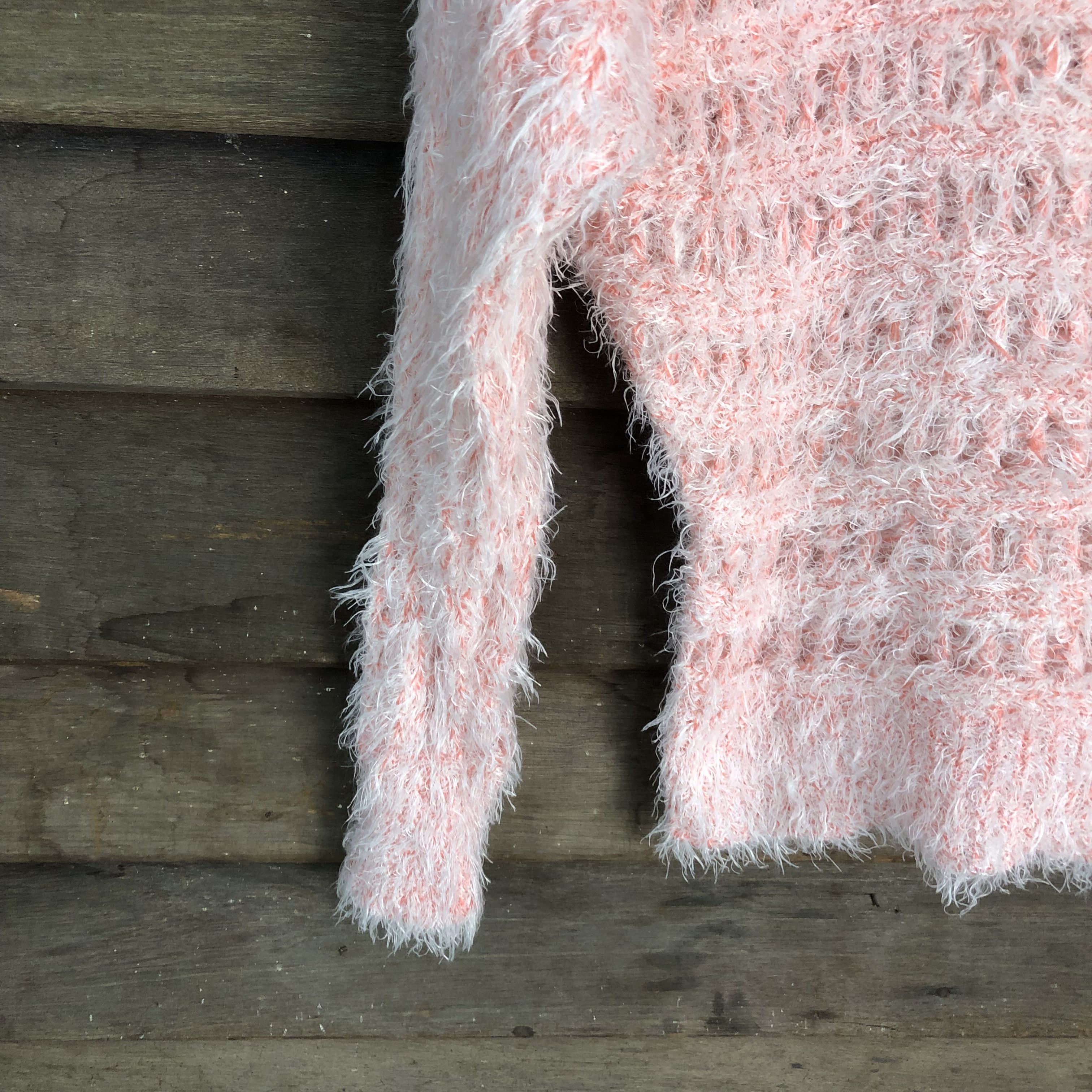 Homespun Knitwear Cecil Mcbee crochet Pink Shaggy Fur Mohair Knitwear #6710 Size M / US 6-8 / IT 42-44 - 4 Thumbnail
