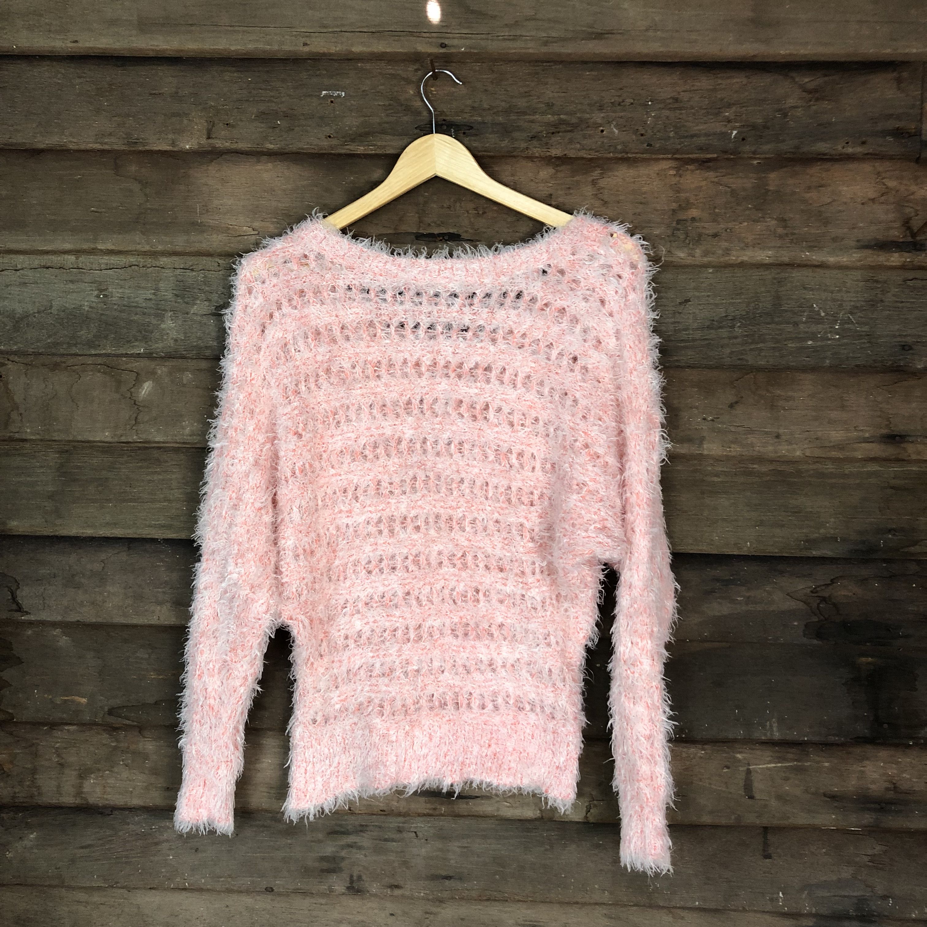 Homespun Knitwear Cecil Mcbee crochet Pink Shaggy Fur Mohair Knitwear #6710 Size M / US 6-8 / IT 42-44 - 9 Thumbnail